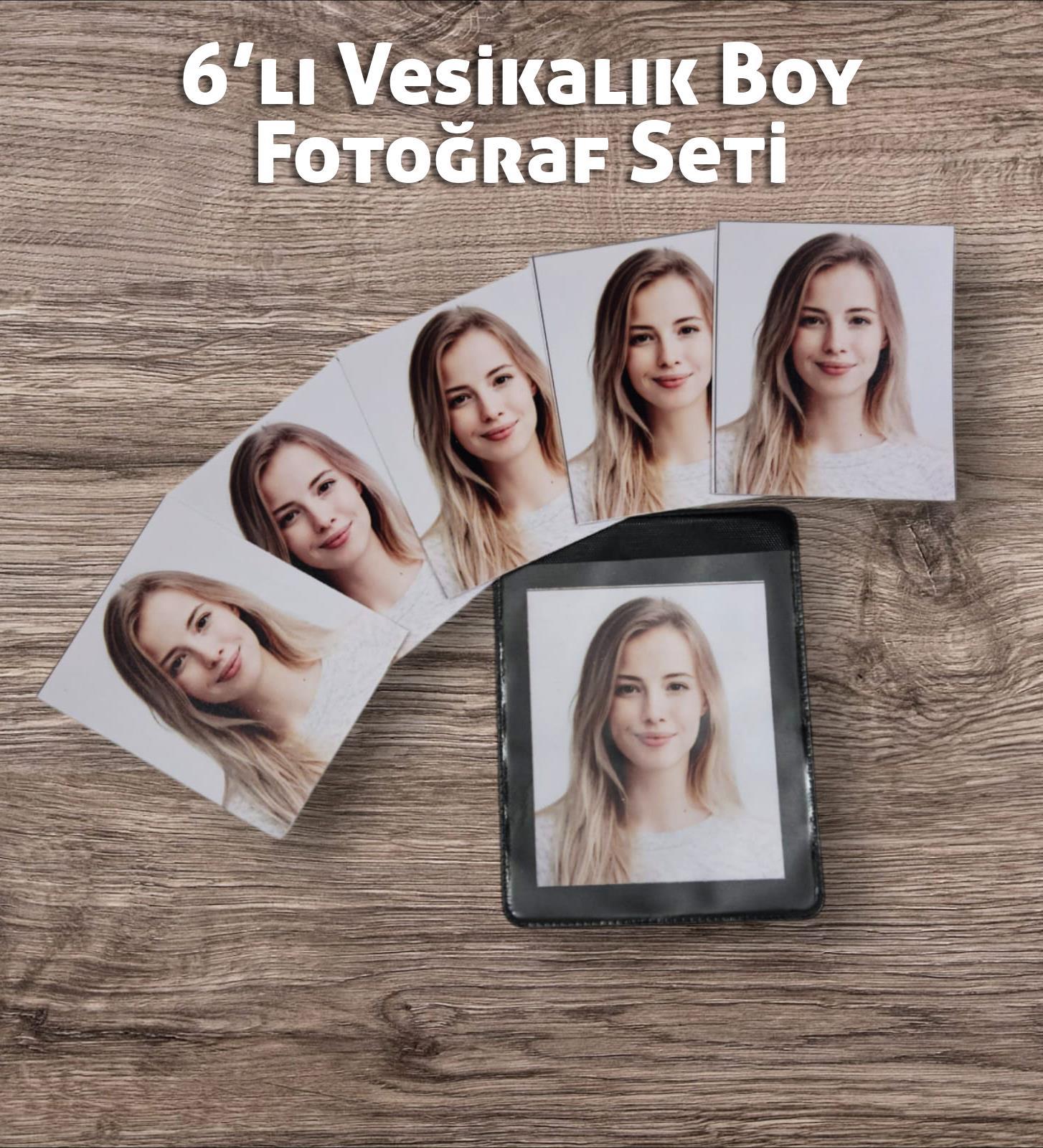 Kişiye Özel Fotoğraflı 6'lı Vesikalık Set - Cep & Cüzdan Boy Vesikalık Biyometrik Fotoğraf 5x6cm Fotoğraf Baskı