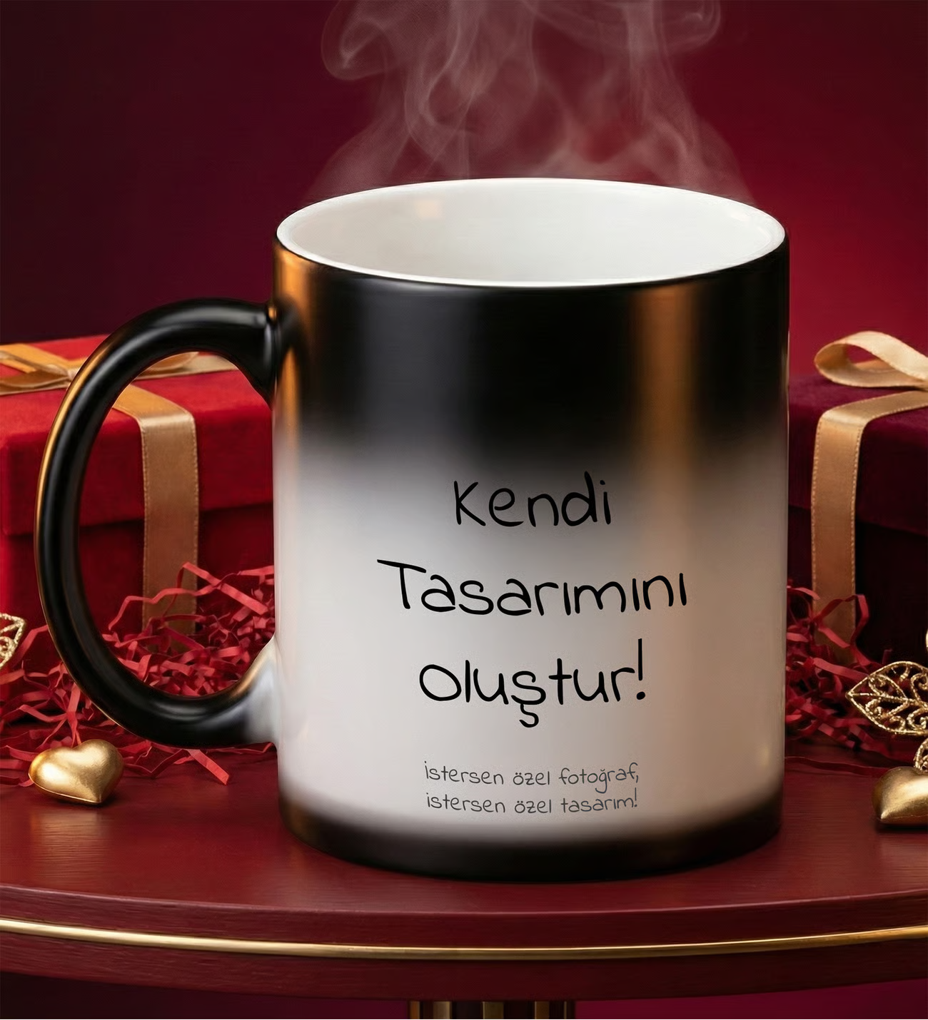 Kişiye Özel Fotoğraflı Özel Tasarım Sihirli Kupa Bardak, Sevgiliye Hediye, Yılbaşı Hediyesi, Arkadaşa Hediye