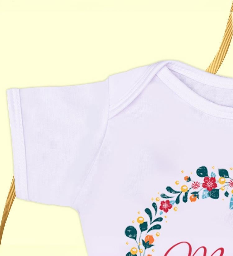 Kişiye Özel İsim Baskılı Beyaz Unisex Bebek Zıbını Yenidoğan Hediye