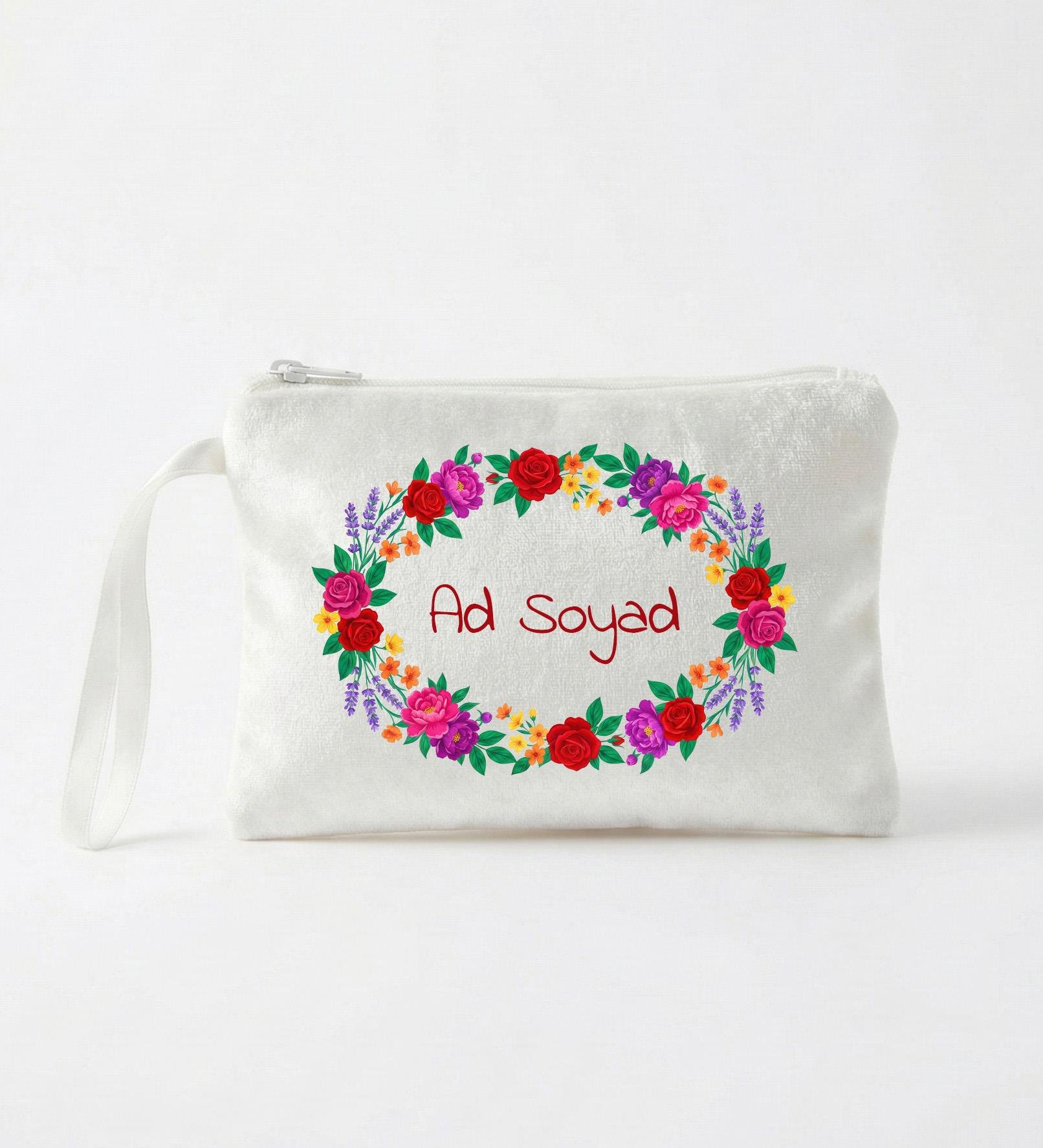 Kişiye Özel İsim Baskılı İpek Makyaj Çantası – Şık El Çantası & Cüzdan, Kalemlik