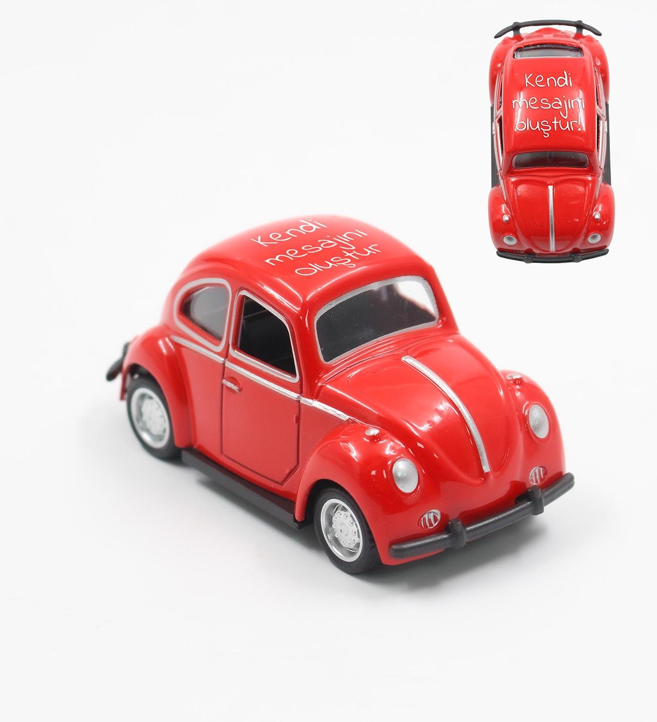 Kişiye Özel İsim Baskılı Metal Vosvos Oyuncak Hediyelik 7x4 cm  Arabacıya Hediye