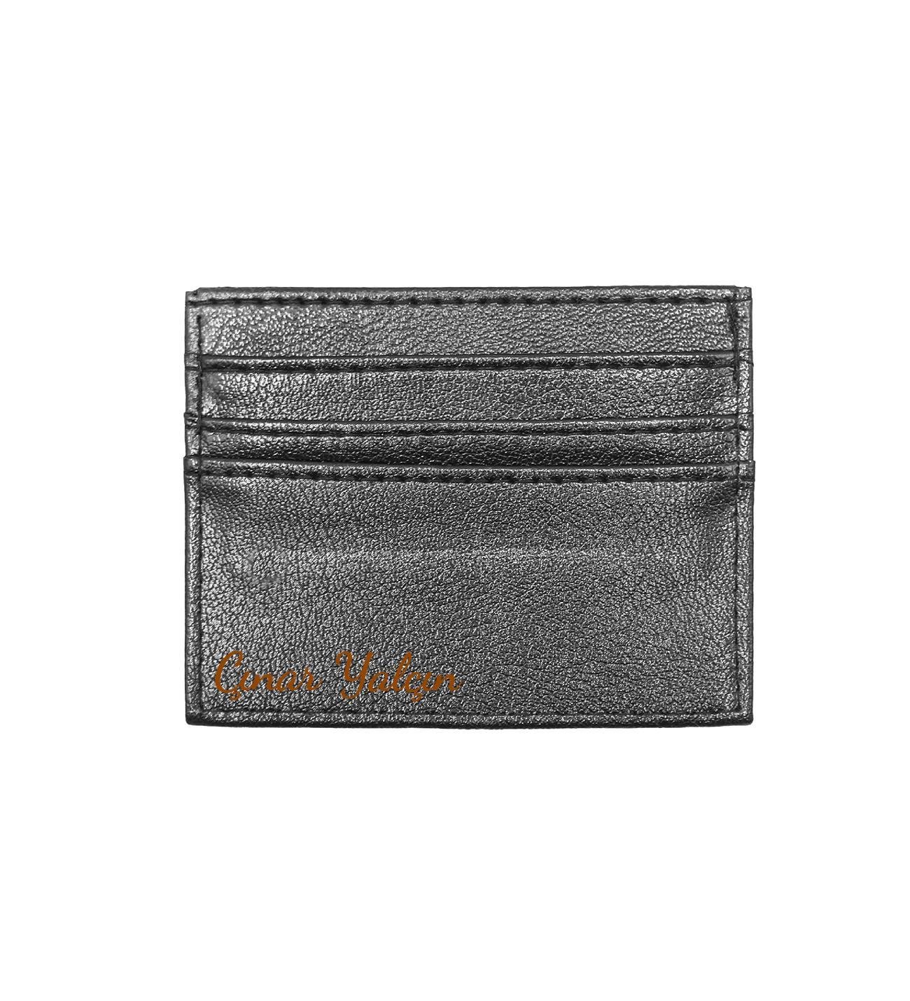 Kişiye Özel İsim Baskılı Siyah Erkek Cüzdan & İsme Özel Kartlık