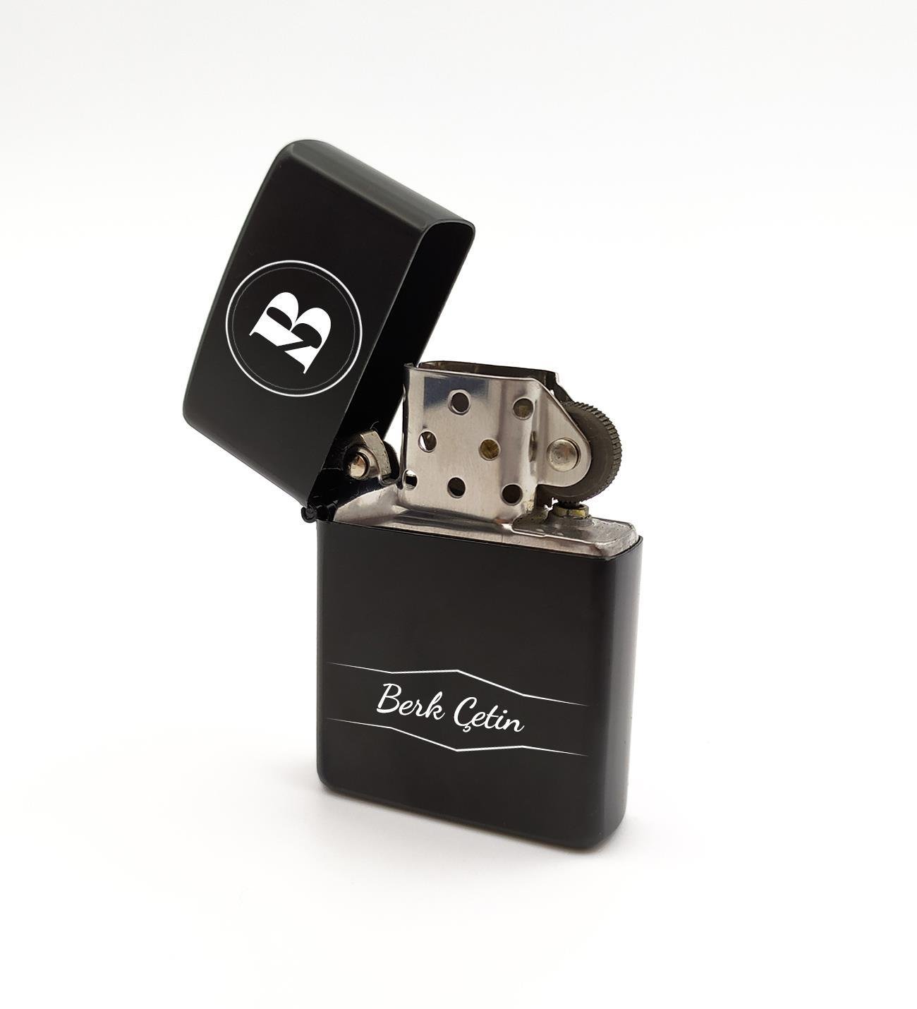 Kişiye Özel İsim Tasarımlı Metal Benzinli Zippo Tarzı Çakmak