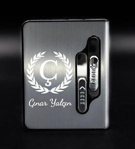 Kişiye Özel İsim Tasarımlı USB Şarjlı Çakmak Tabaka