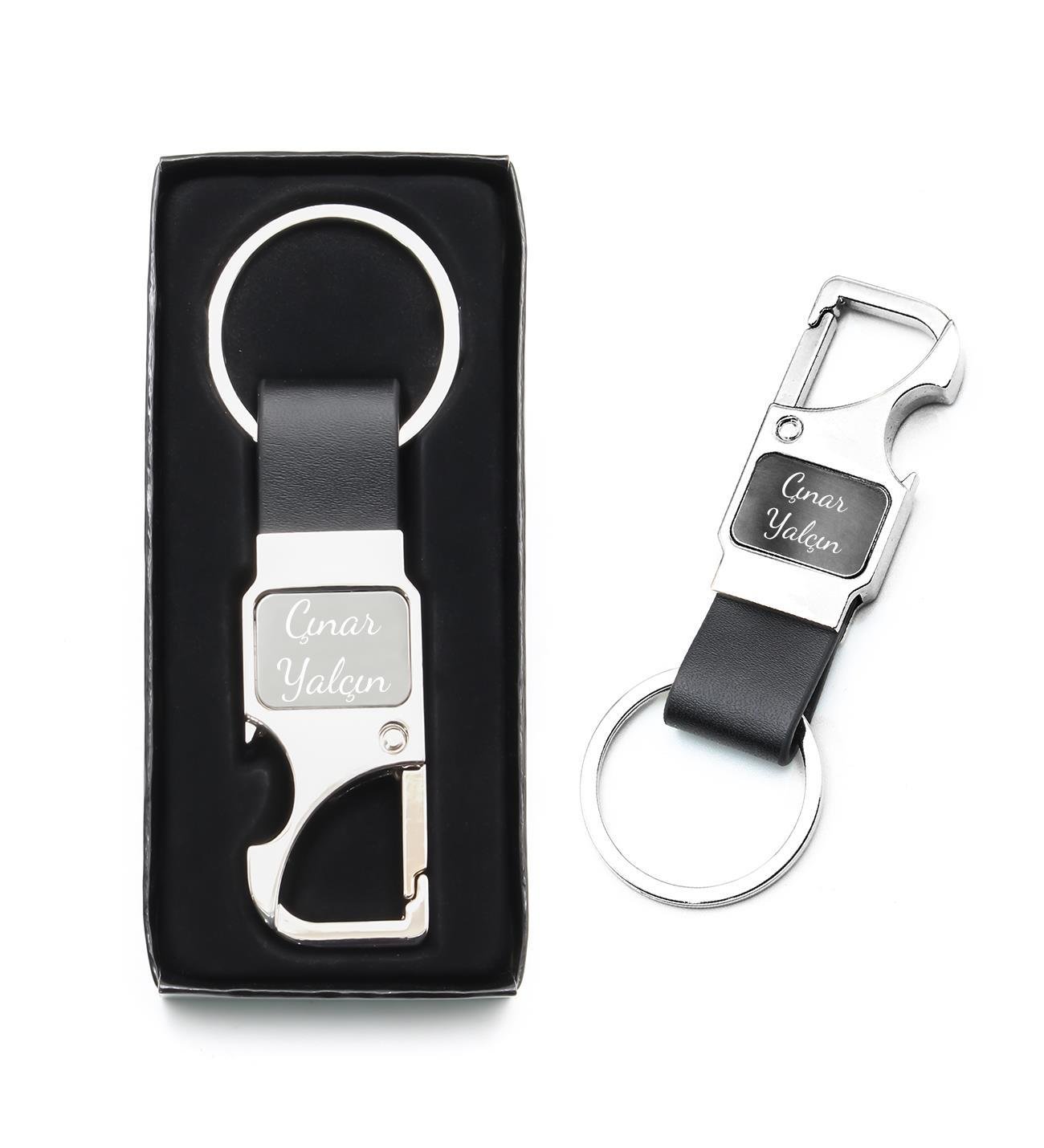 Kişiye Özel İsimli Kancalı Anahtarlık Gümüş Renk Kutulu Hediyelik Anahtarlık, Araba Anahtarlığı