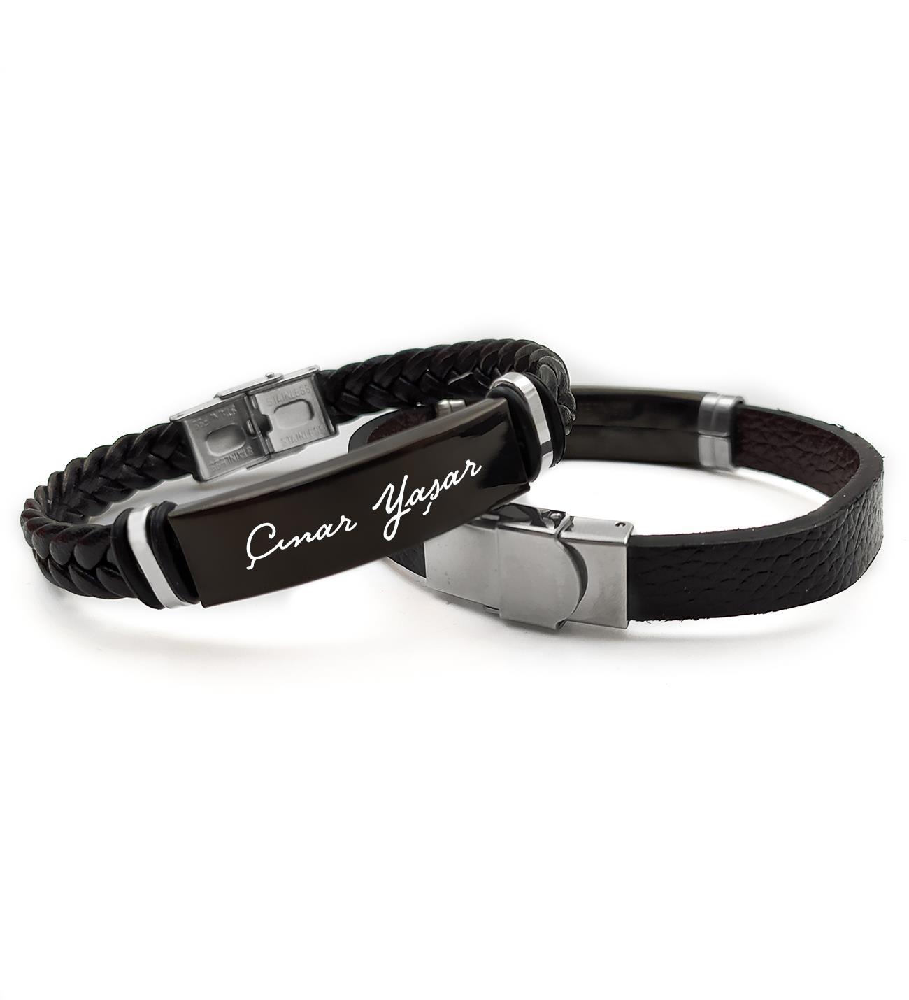 Kişiye Özel İsimli Siyah Bileklik