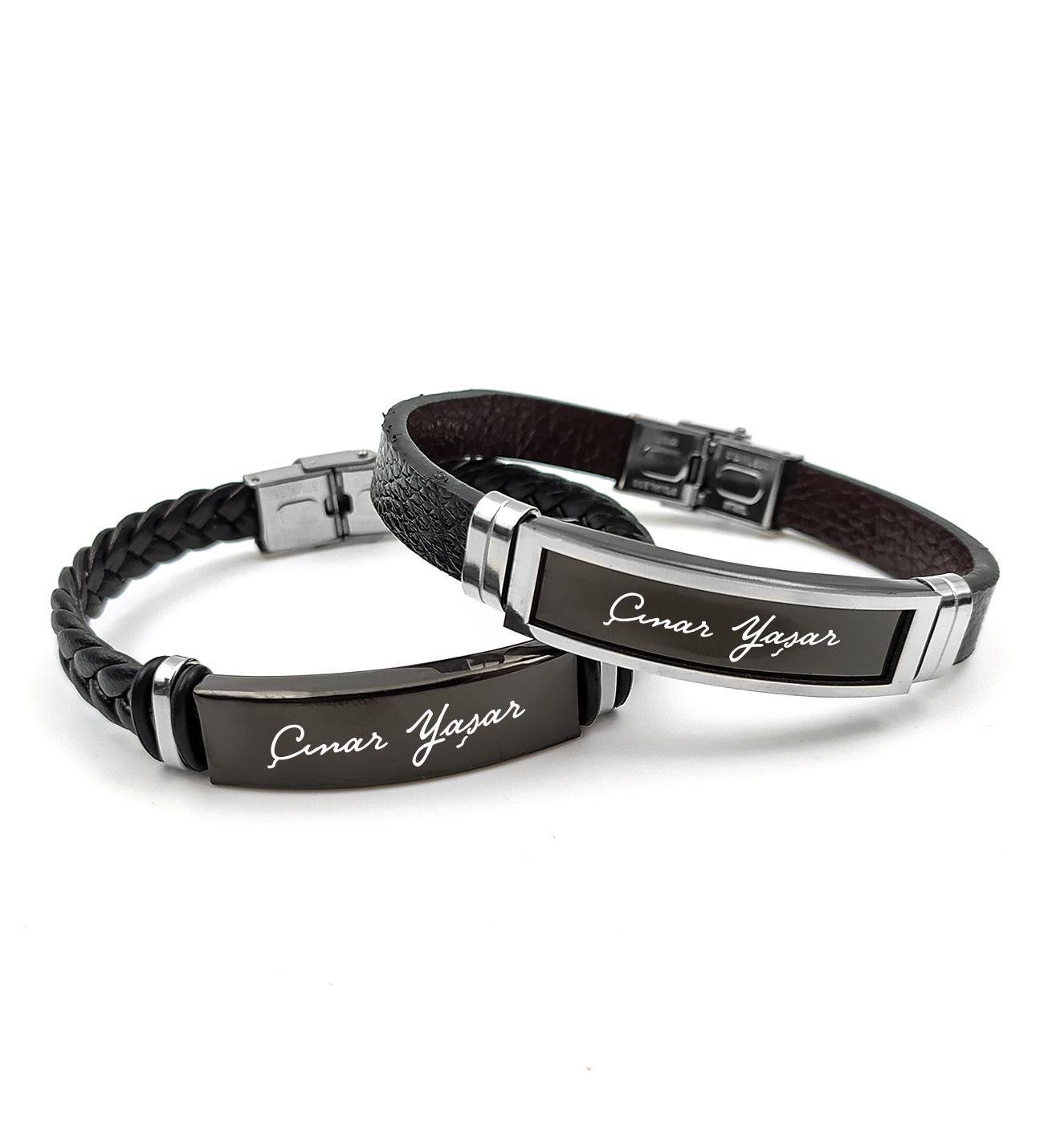 Kişiye Özel İsimli Siyah Bileklik