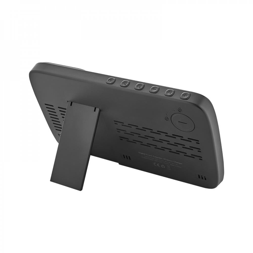 Kişiye Özel Kablosuz Şarjlı Dijital Masa Saati – Wireless Şarj İstasyonu, Tarih/Sıcaklık/Nem Göstergeli