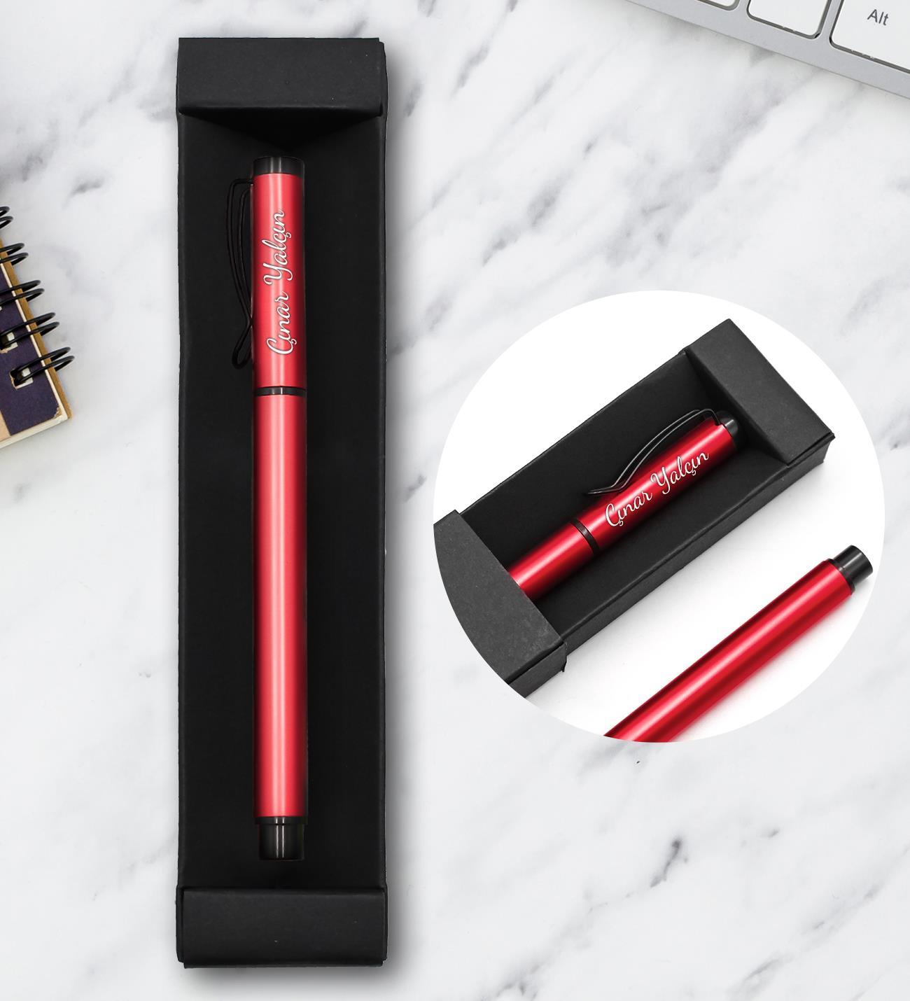 Kişiye Özel Kırmızı Telli Roller Kalem