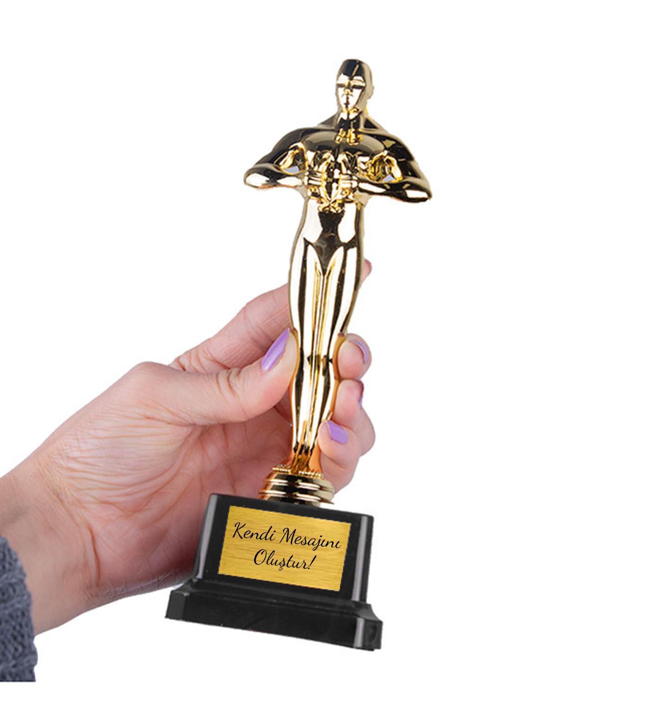 Kişiye Özel Mesaj Baskılı Oscar Heykel Ödülü