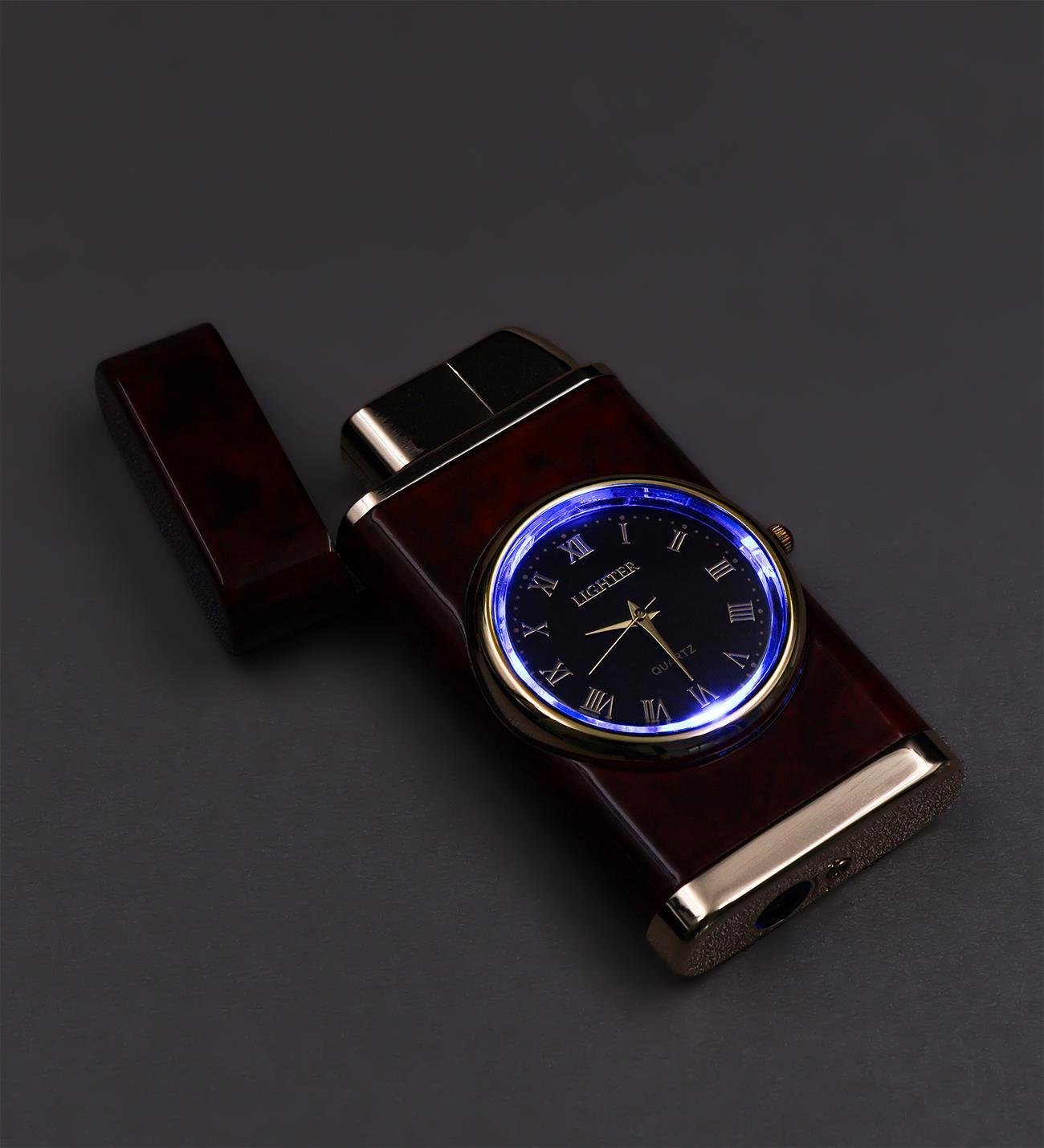 Kişiye Özel Saatli Kahverengi Çakmak