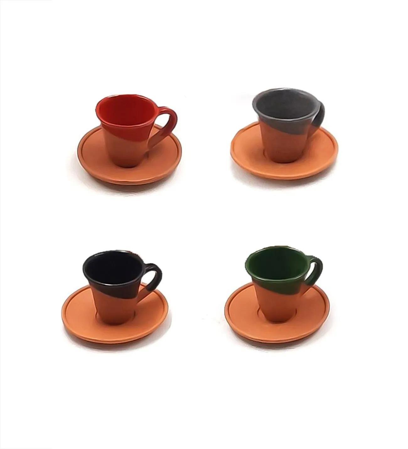 Kişiye Özel Yazı ve Harf Tasarım Sırlı Toprak Türk Kahvesi Fincanı & Tek Kullanımlık Mehmet Efendi Kahve & Lavi Çikolata Hediye Seti