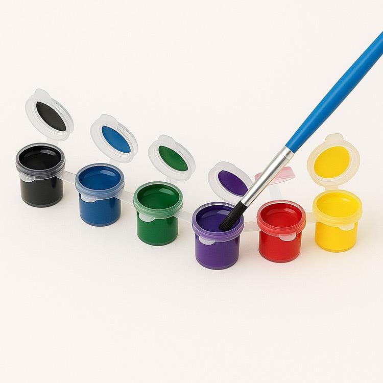Kupa Bardak Boyama Seti – Kendin Tasarla Şablonsuz Seramik Kupa, 6 Renk Boya ve Fırça Hediyelik Hobi Seti