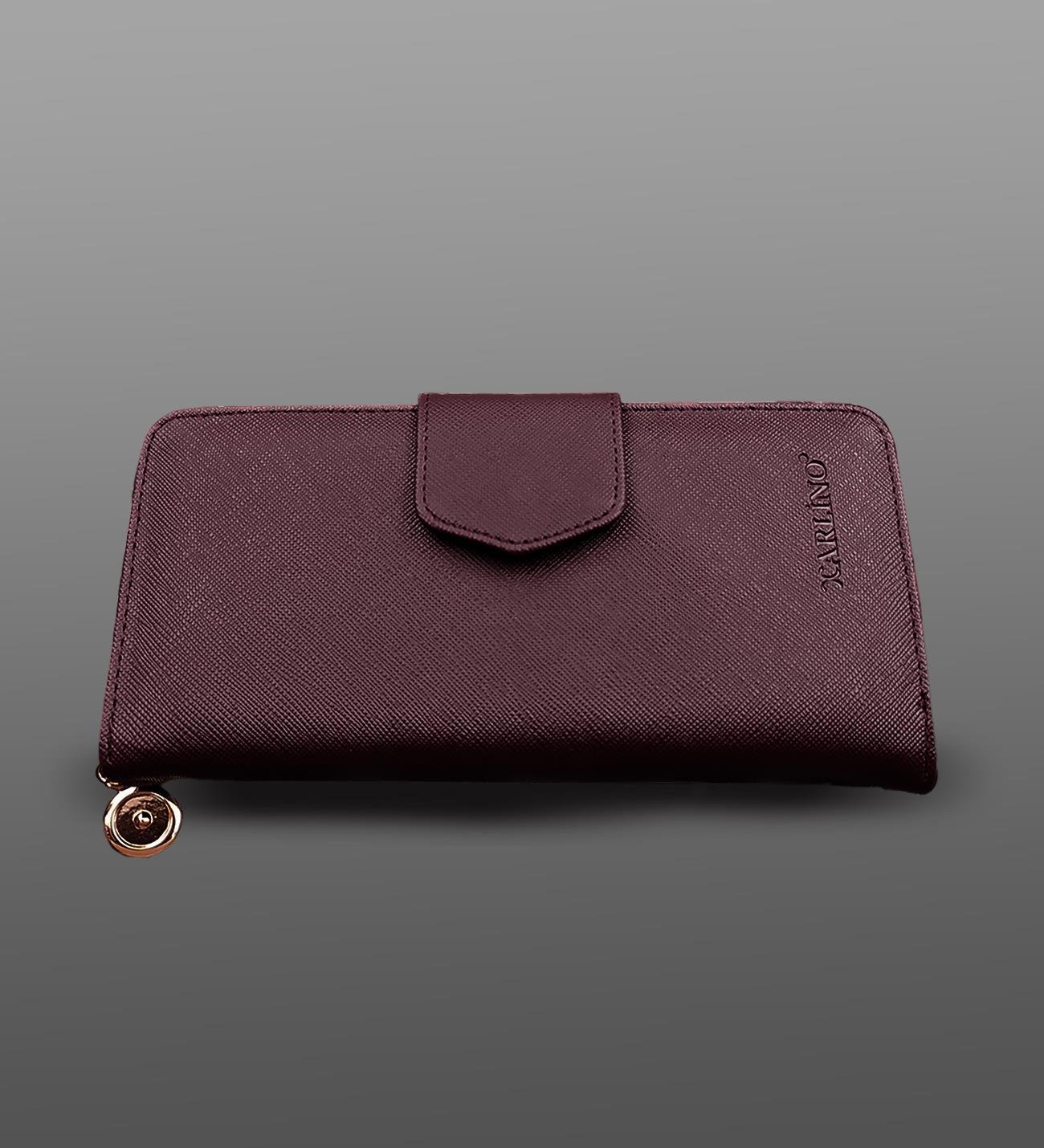 Şal & Bordo Kadın Cüzdanı & Kar Tanesi Kolye Hediye Seti