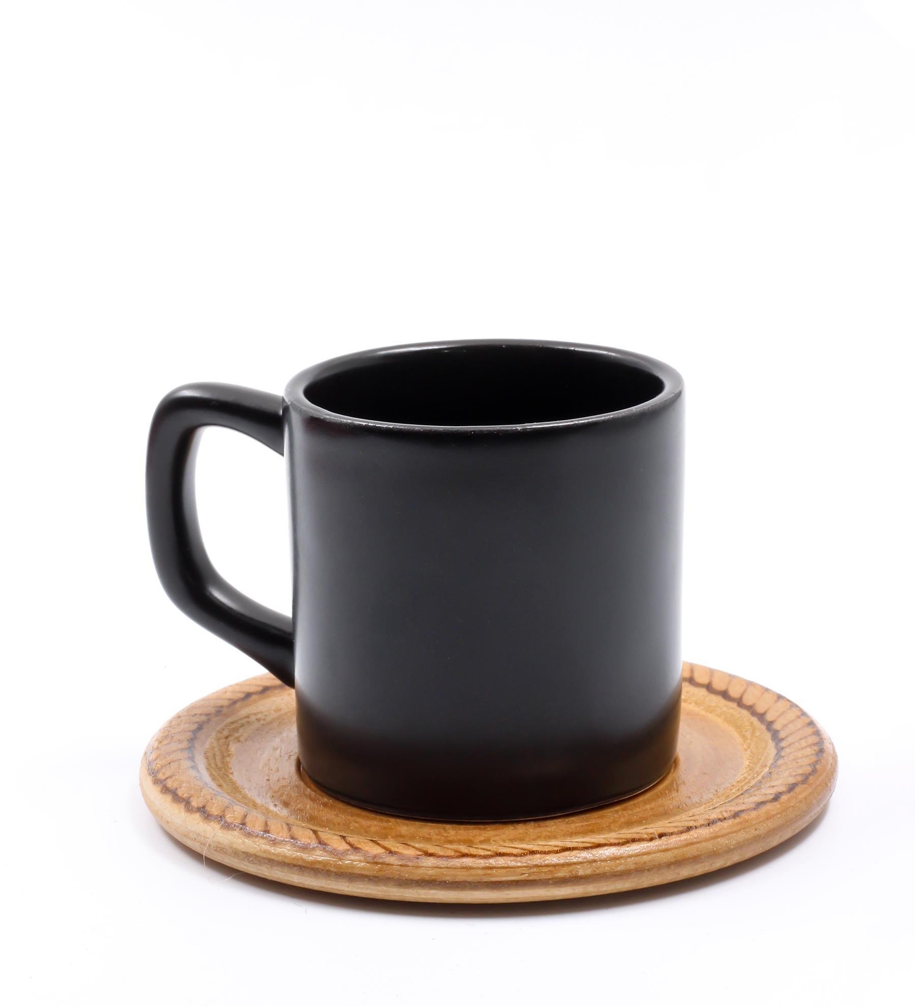 Şal & Siyah Kadın Cüzdan & Gümüş Kaplama Melek Kolye & Ahşap Altlıklı Siyah Fincan & Kahve Hediye Seti Kadına Hediye Anneye Hediye