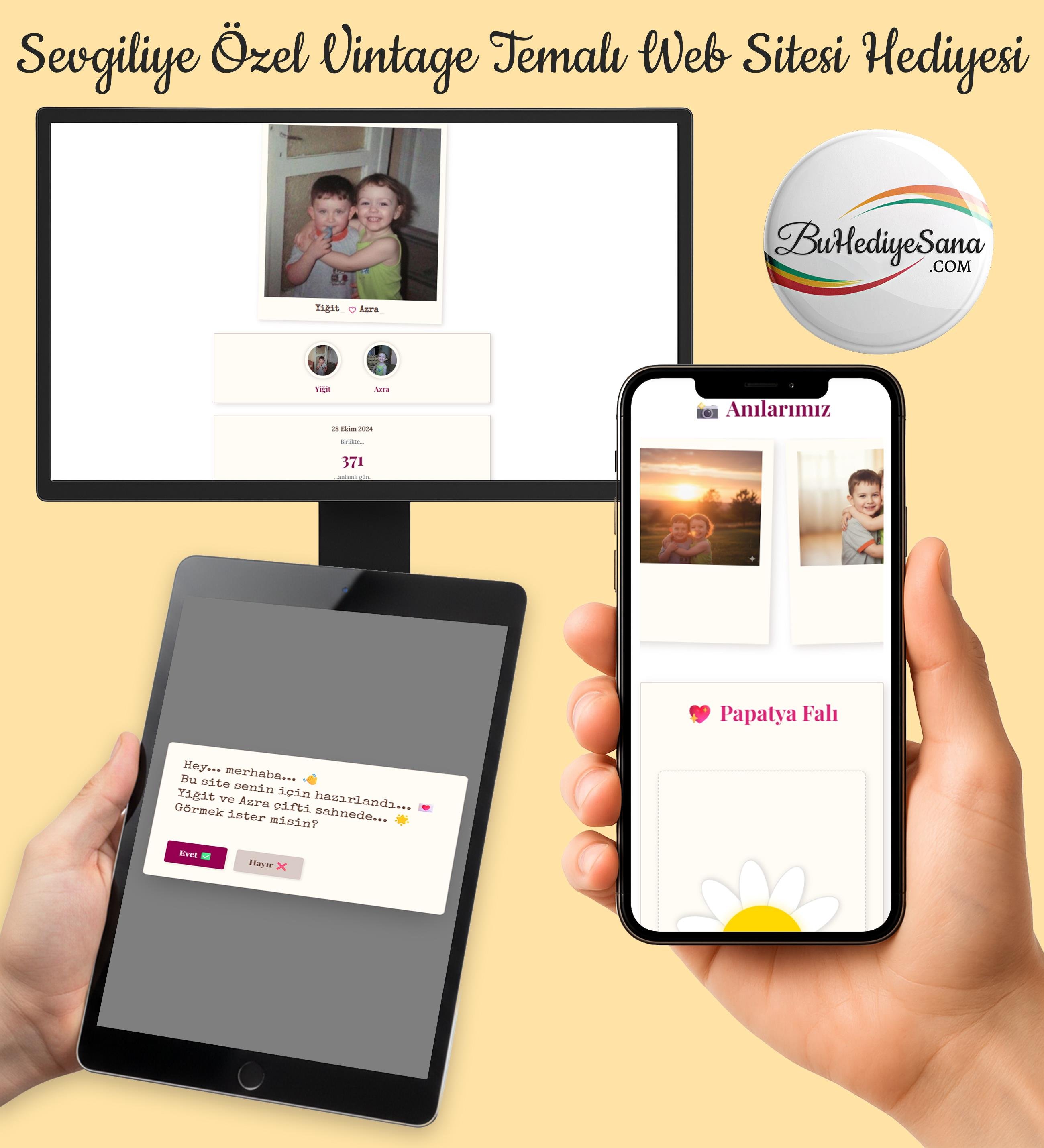 Sevgiliye Özel Vintage Temalı Web Sitesi Hediyesi – Romantik Dijital Hatıra Sayfası