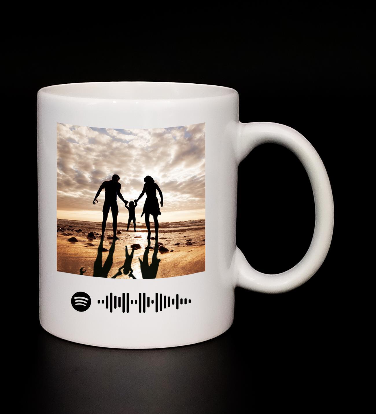 Spotify Kodlu ve Kişiye Özel Fotoğraflı Kupa Bardak