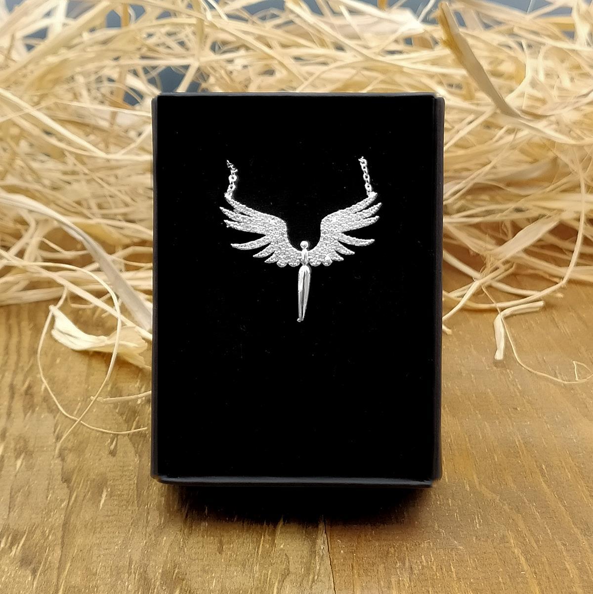 Tatlı Peluş Panda & Mikail Melek Kolye Hediye Seti