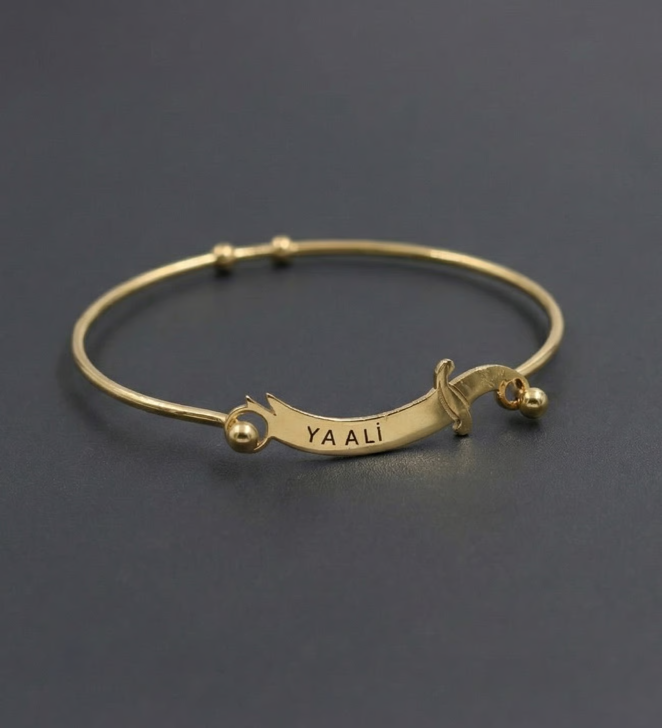 Zülfikar Kelepçeli Gold Renk Çelik Unisex Bileklik