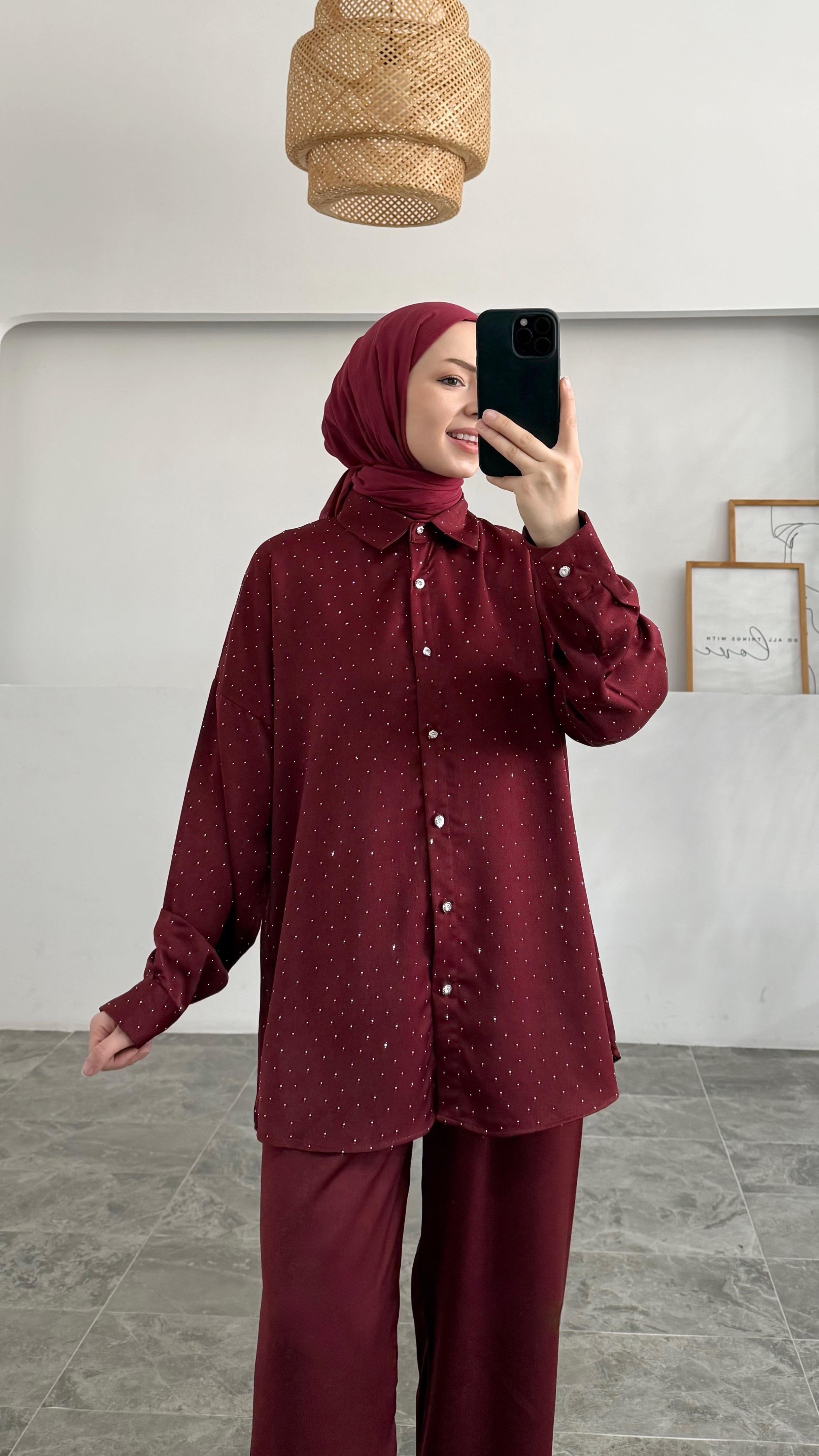 Alanta Pullu Bordo Rahat Takım