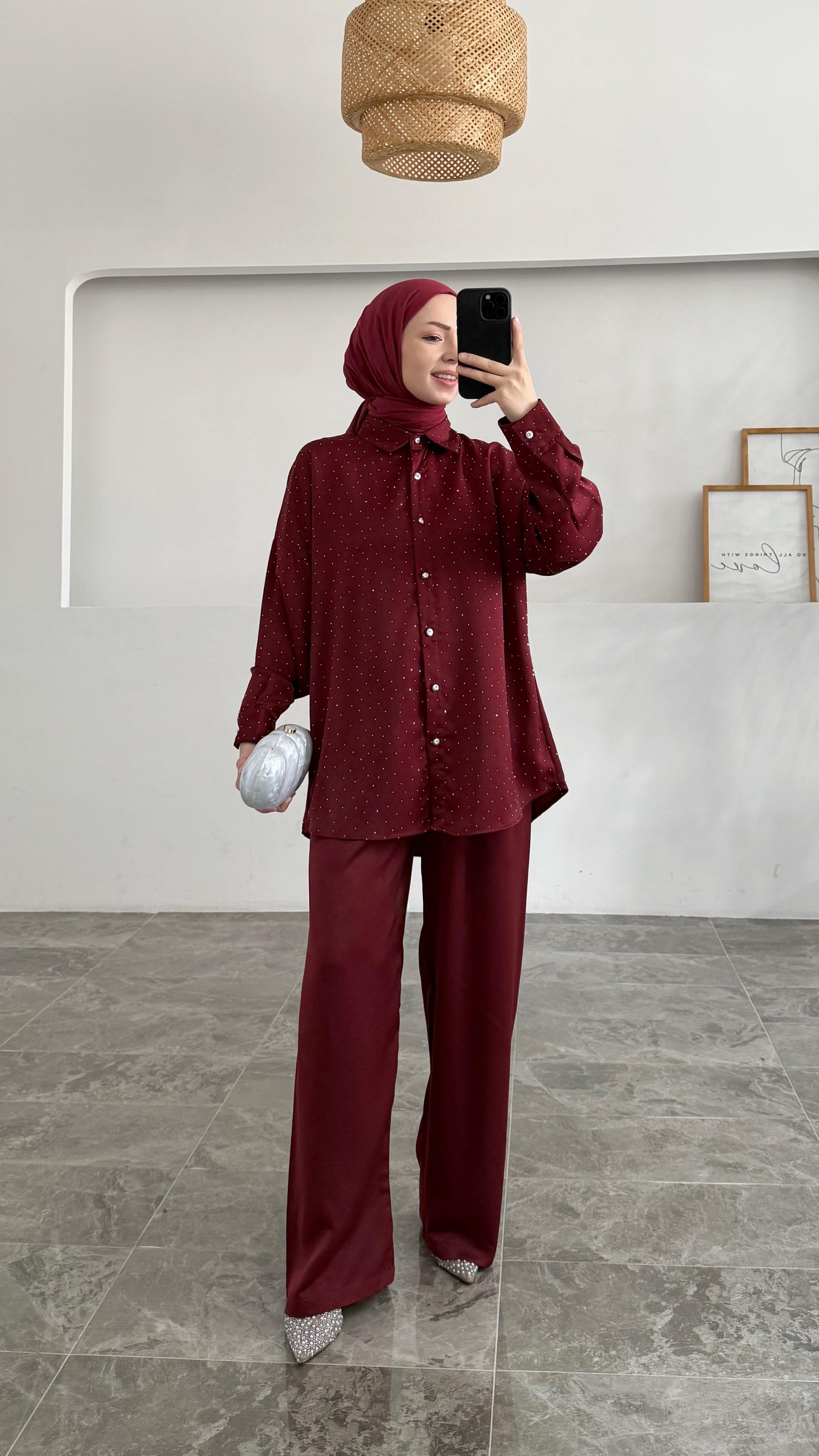 Alanta Pullu Bordo Rahat Takım