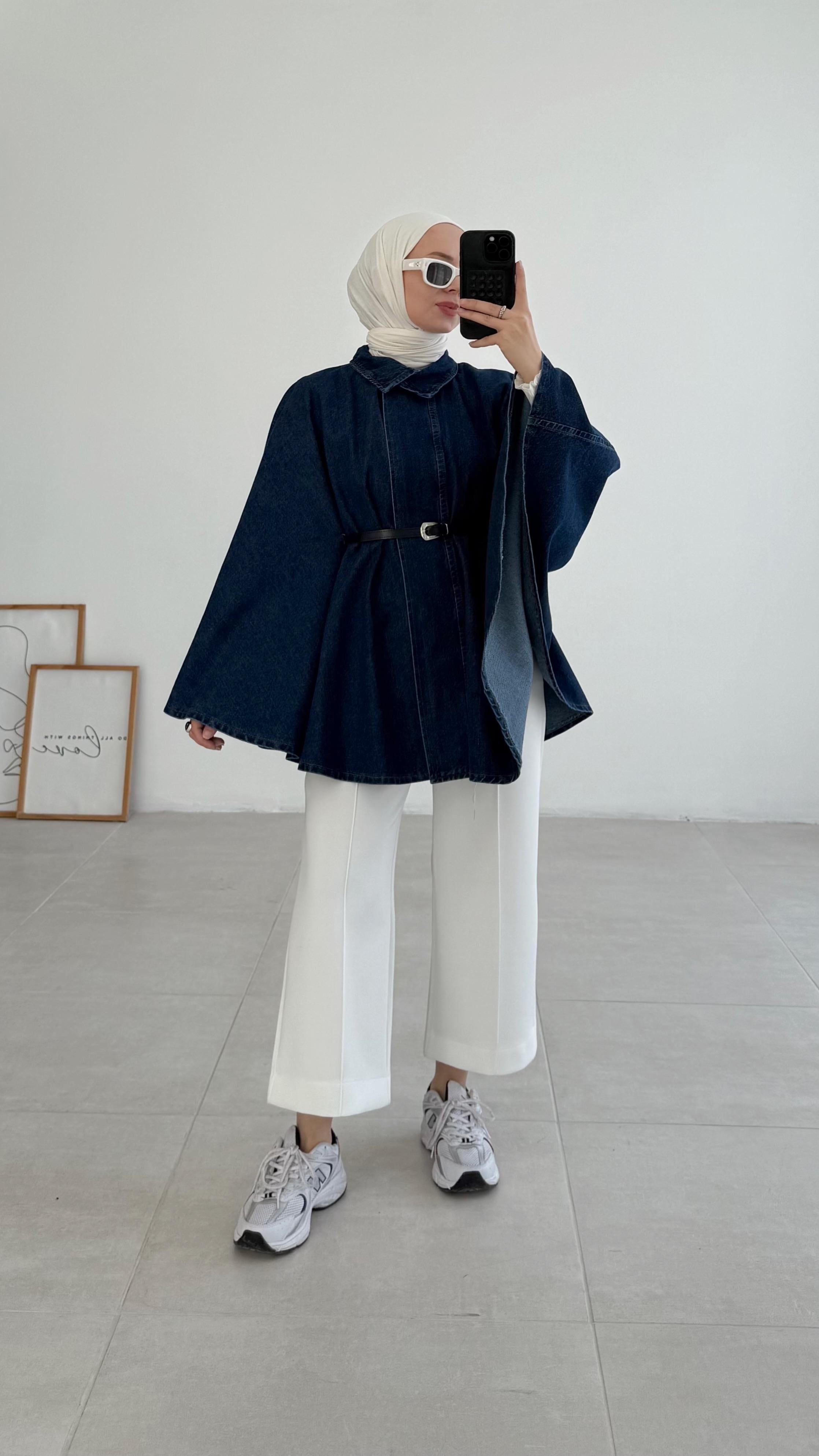 Analya Pelerin Mavi Kot Panço