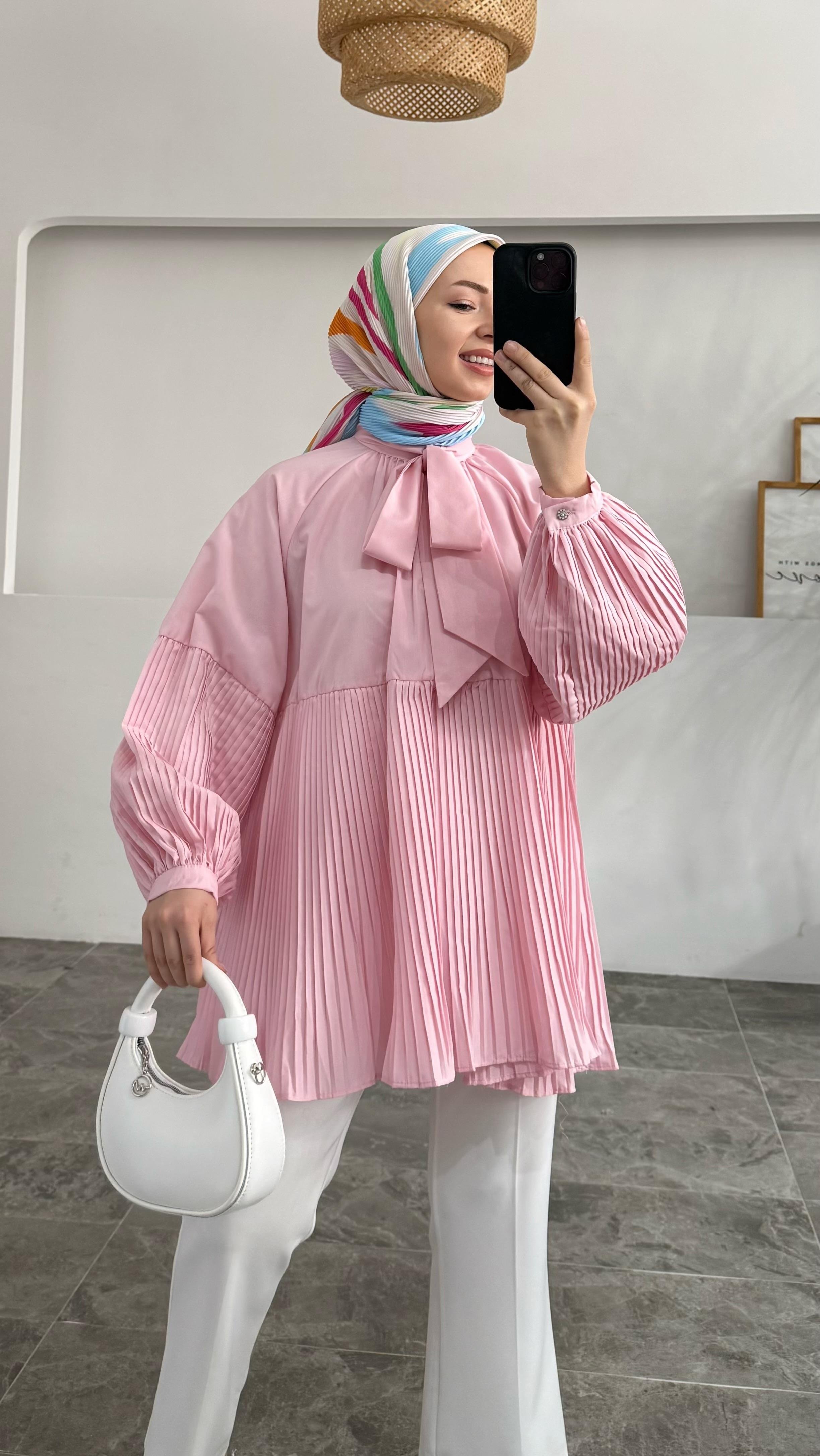 Andele Premıum Pembe Piliseli Gömlek