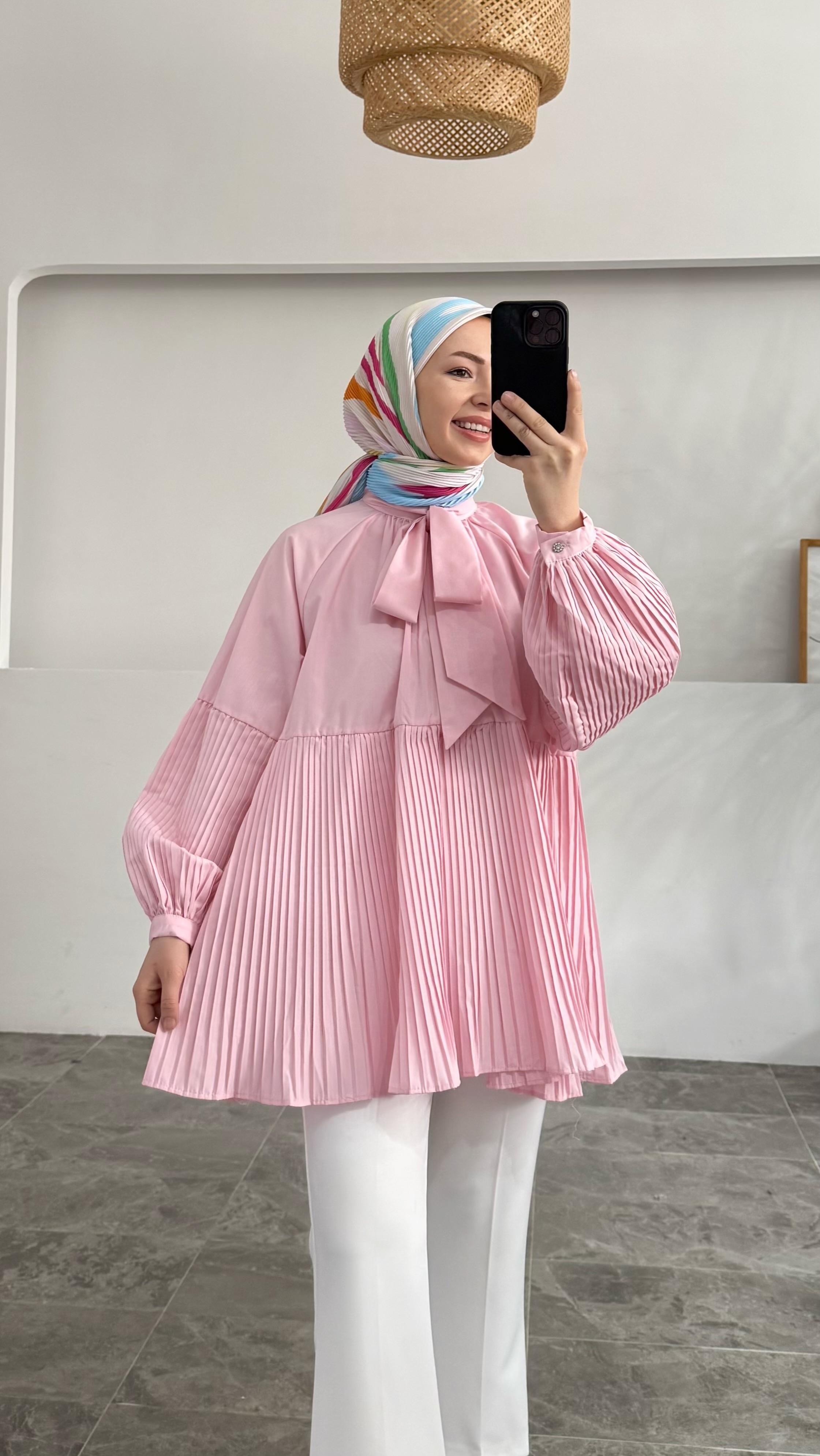 Andele Premıum Pembe Piliseli Gömlek