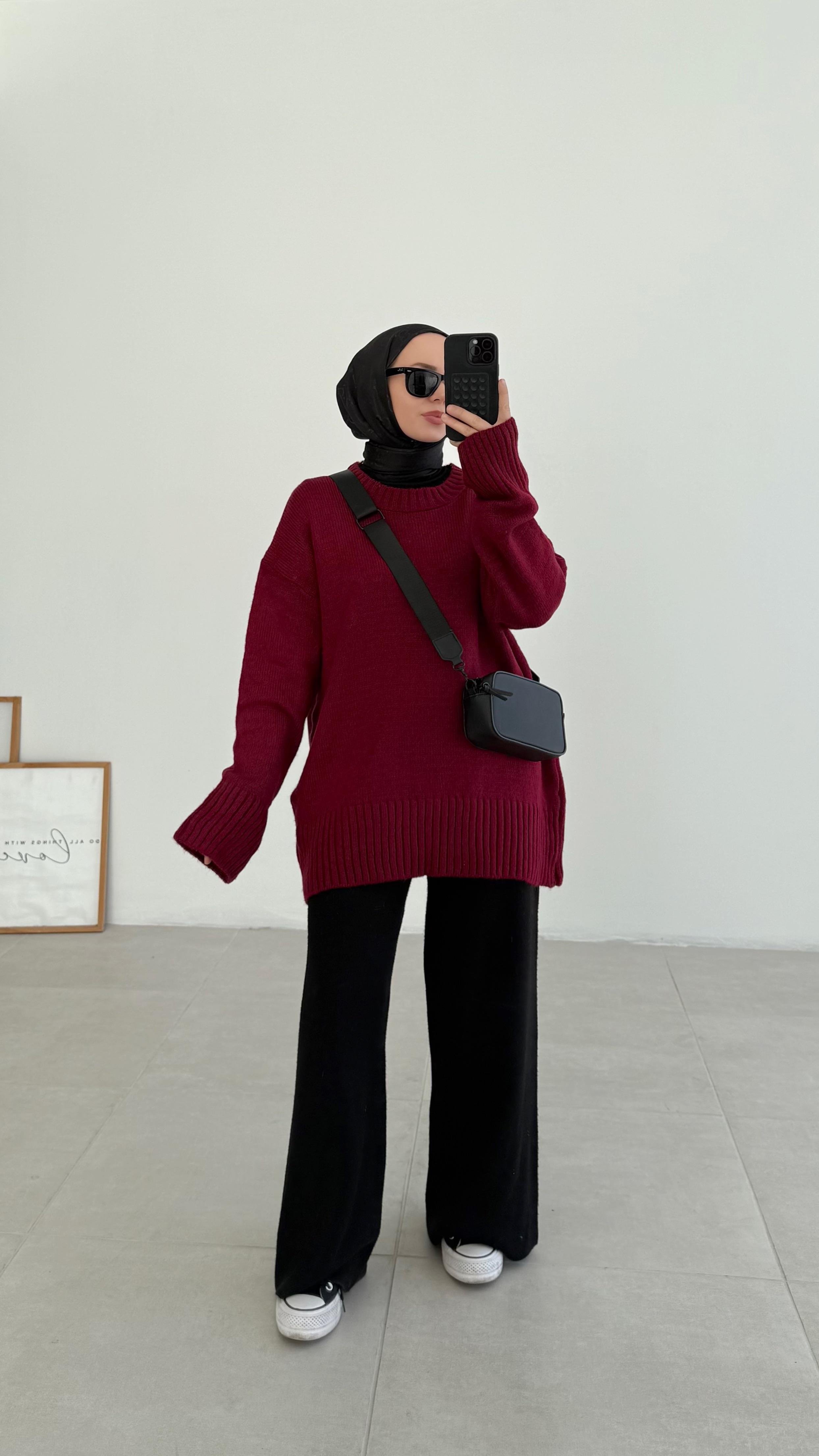 Asol Oversize Bordo Kazak