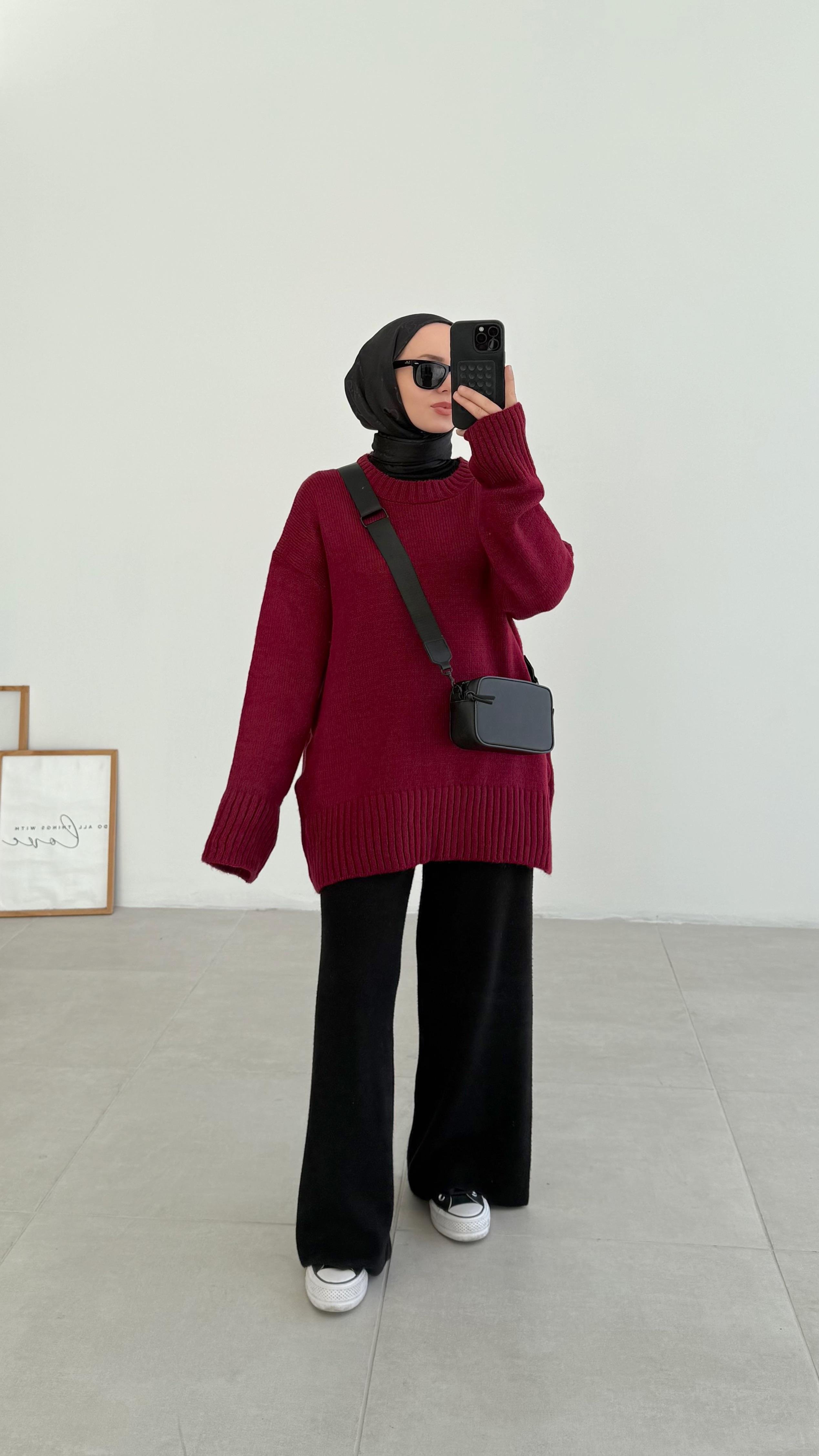 Asol Oversize Bordo Kazak