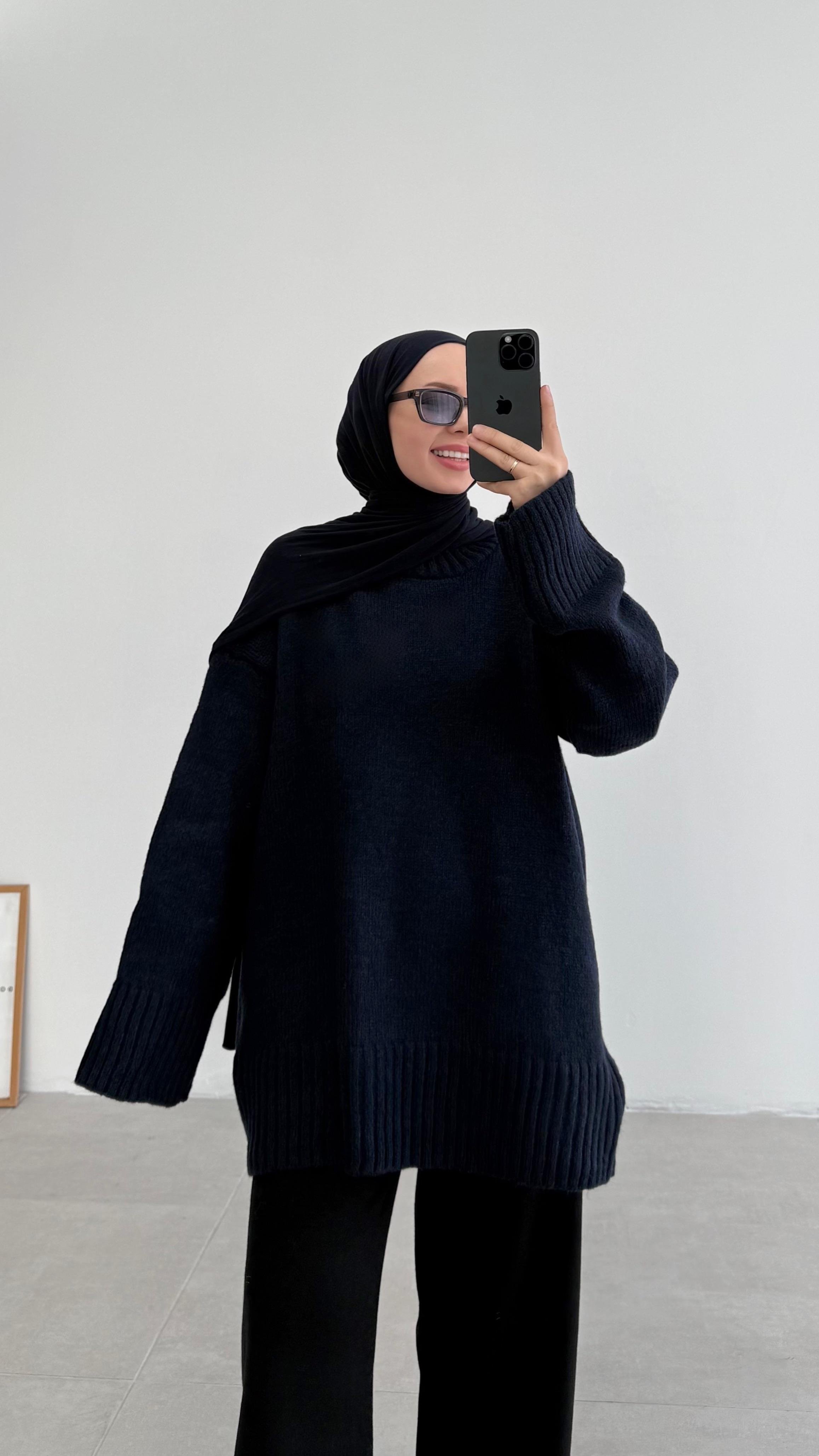 Asol Oversize Lacivert Kazak