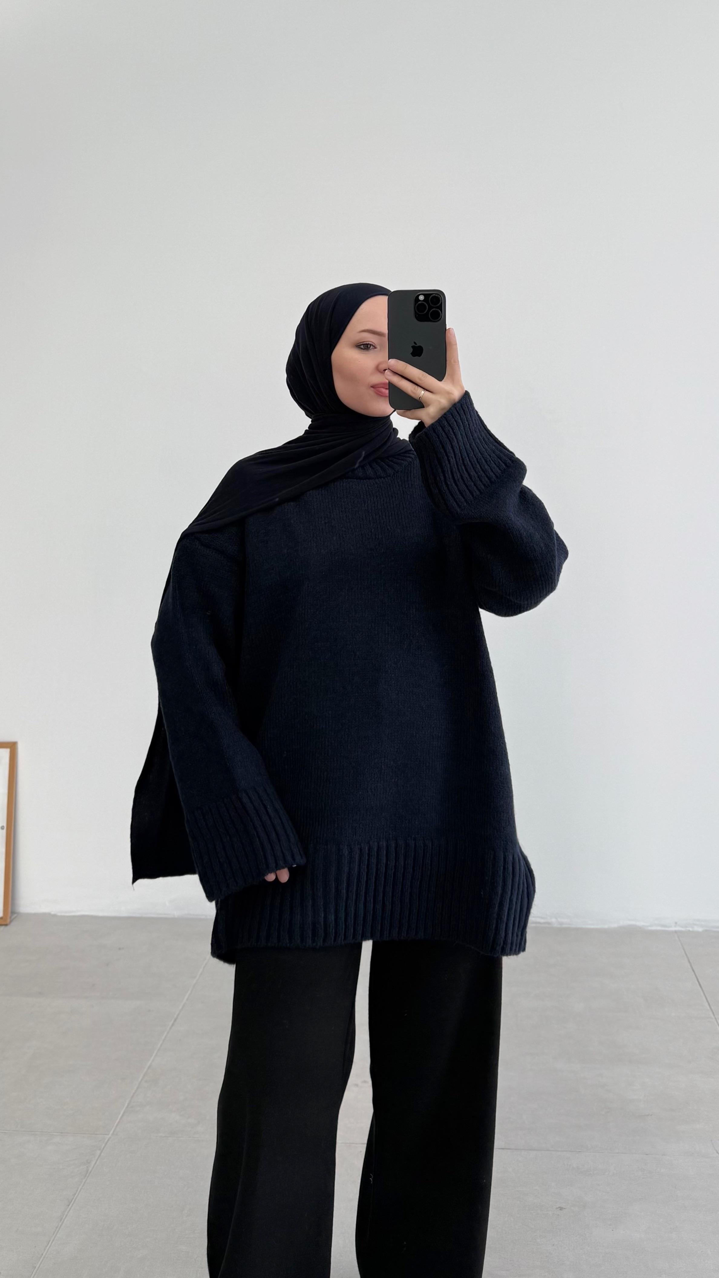 Asol Oversize Lacivert Kazak