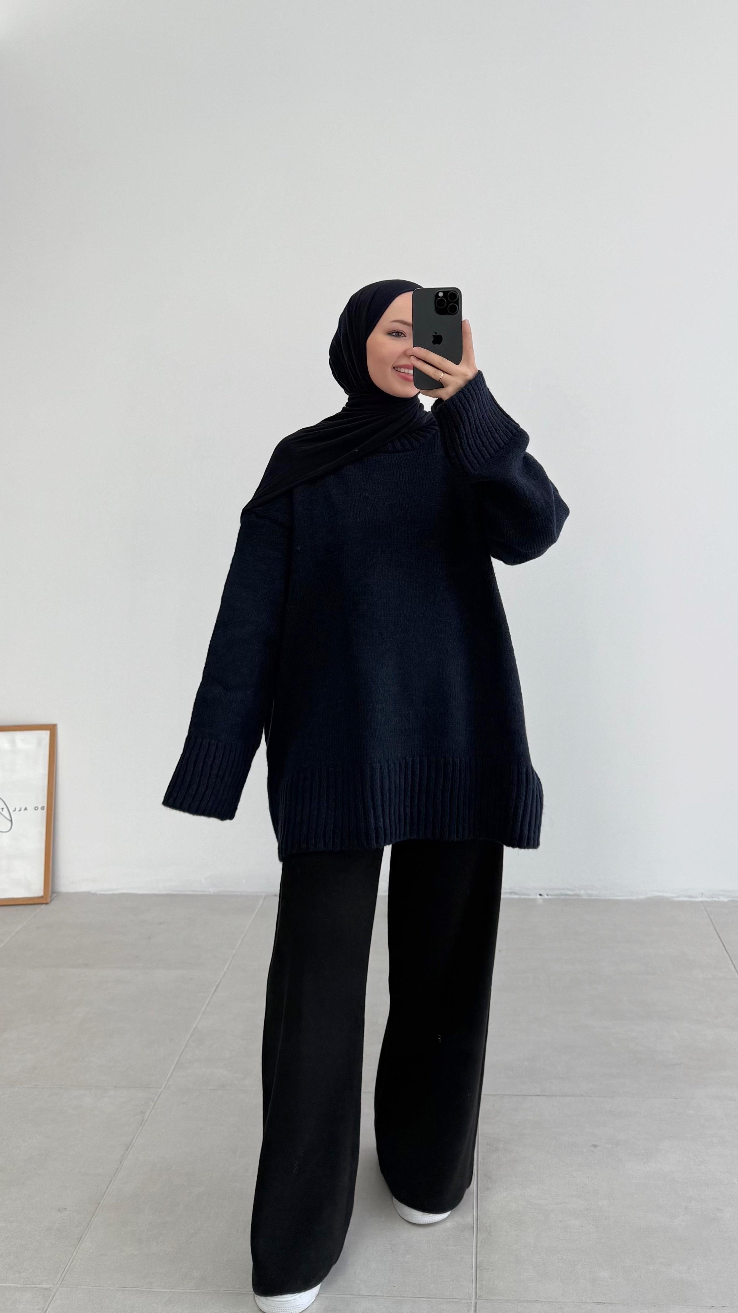 Asol Oversize Lacivert Kazak