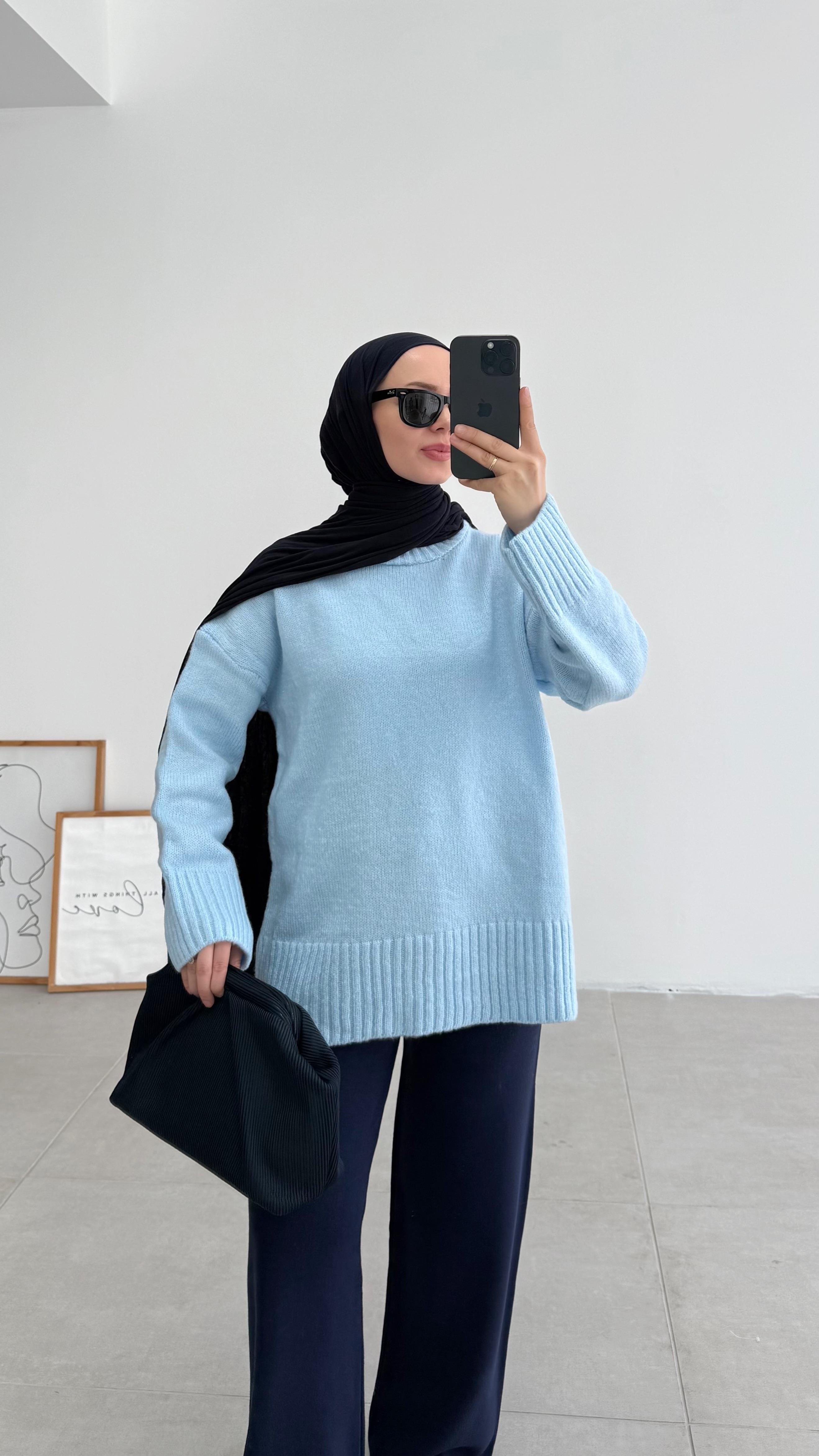 Asol Oversize Mavi Kazak