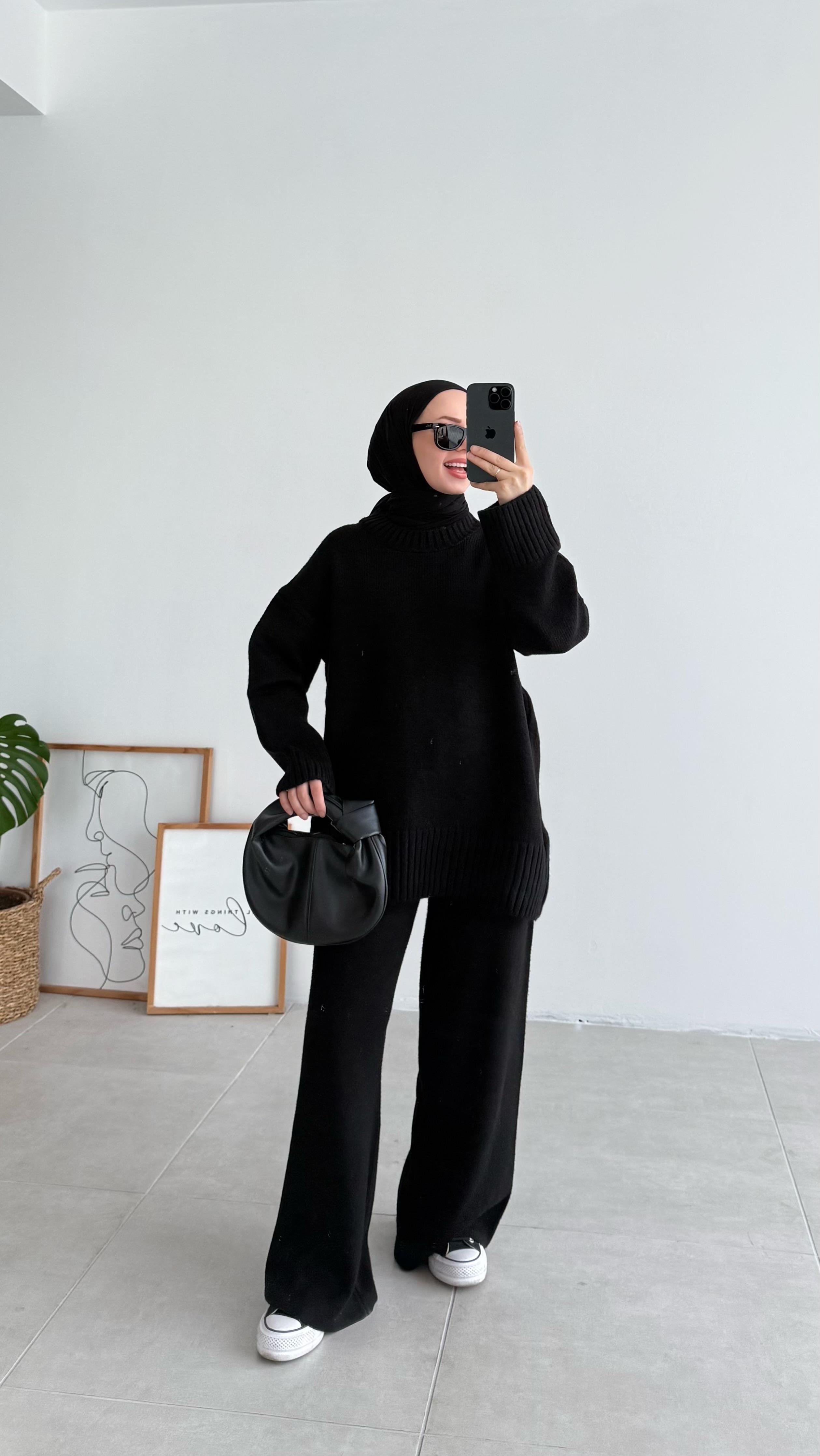 Asol Oversize Siyah Kazak