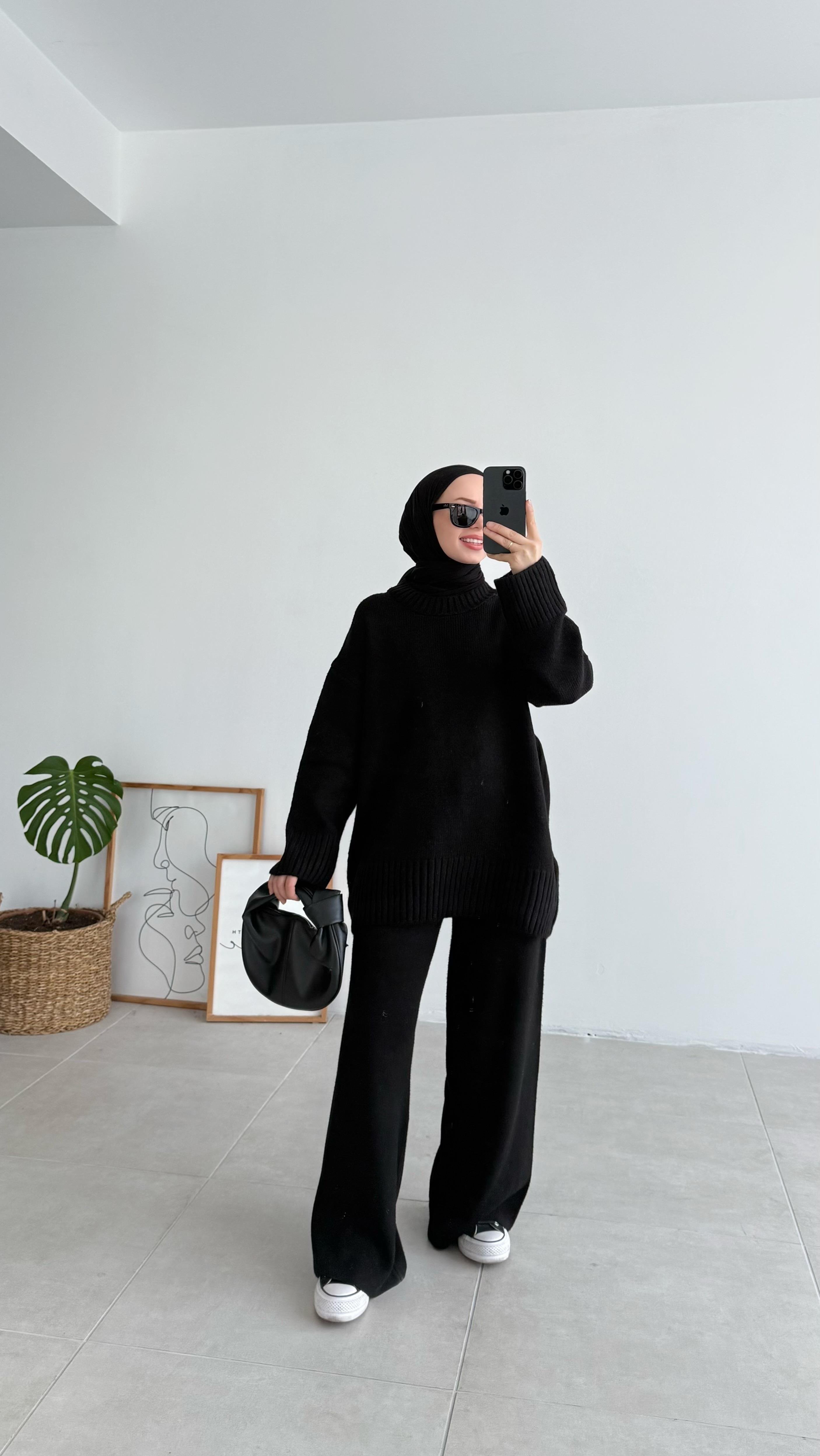 Asol Oversize Siyah Kazak