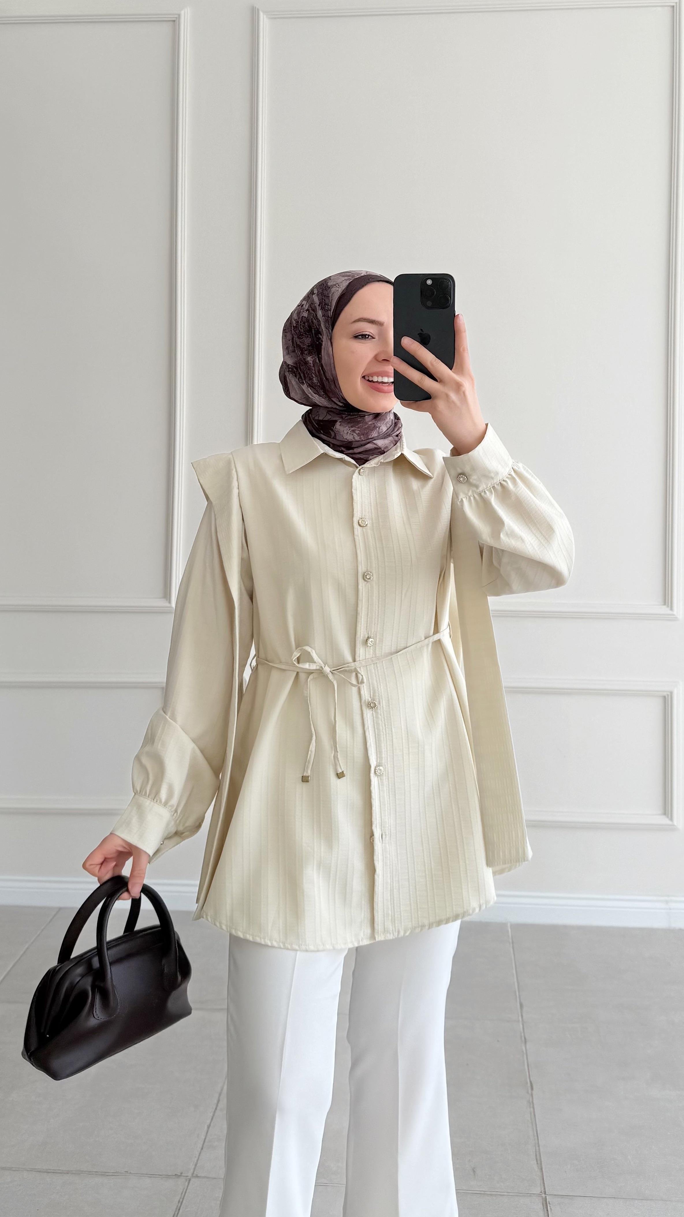 Ava Tasarım Bej Gömlek