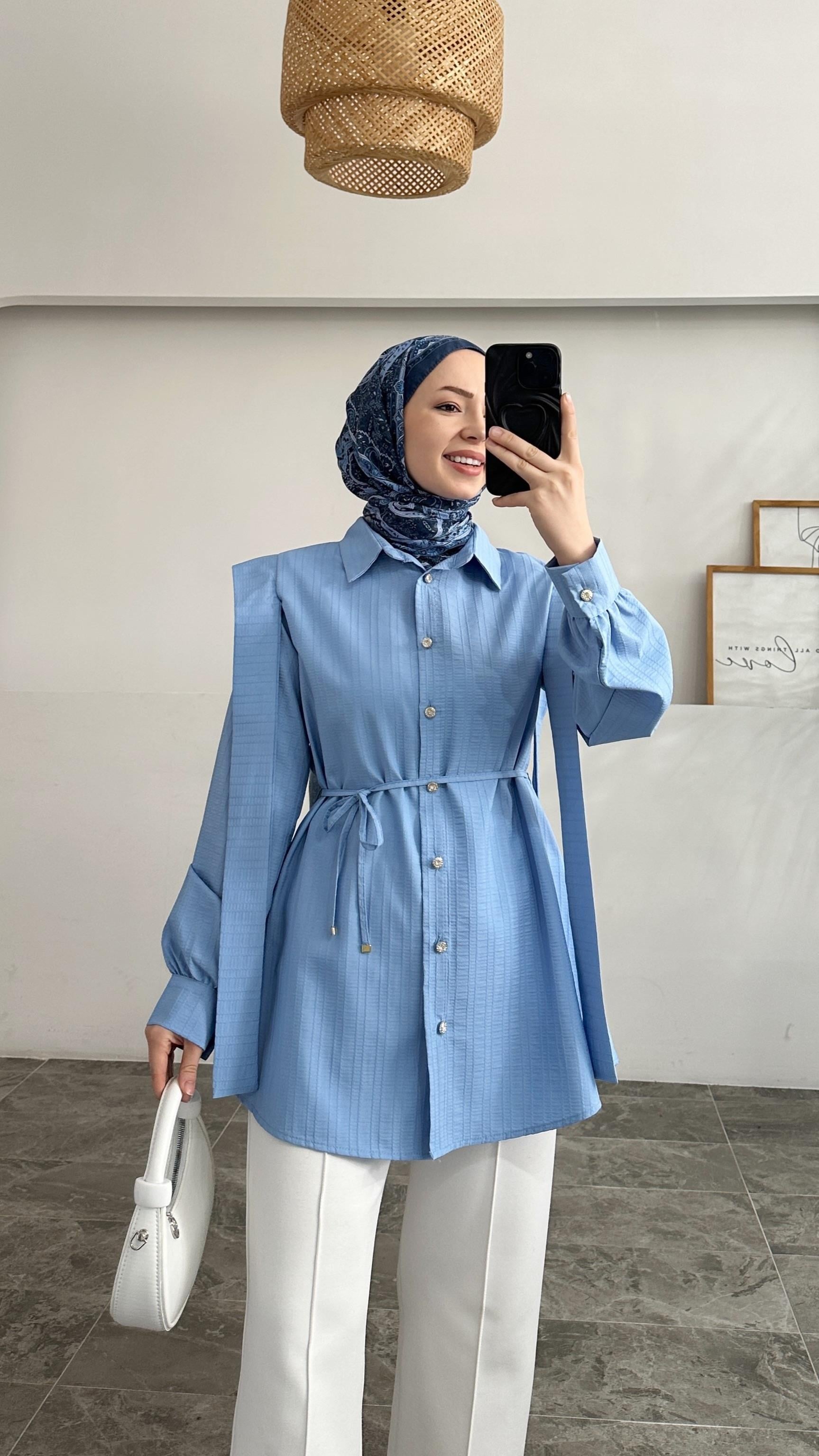 Ava Tasarım Mavi Gömlek