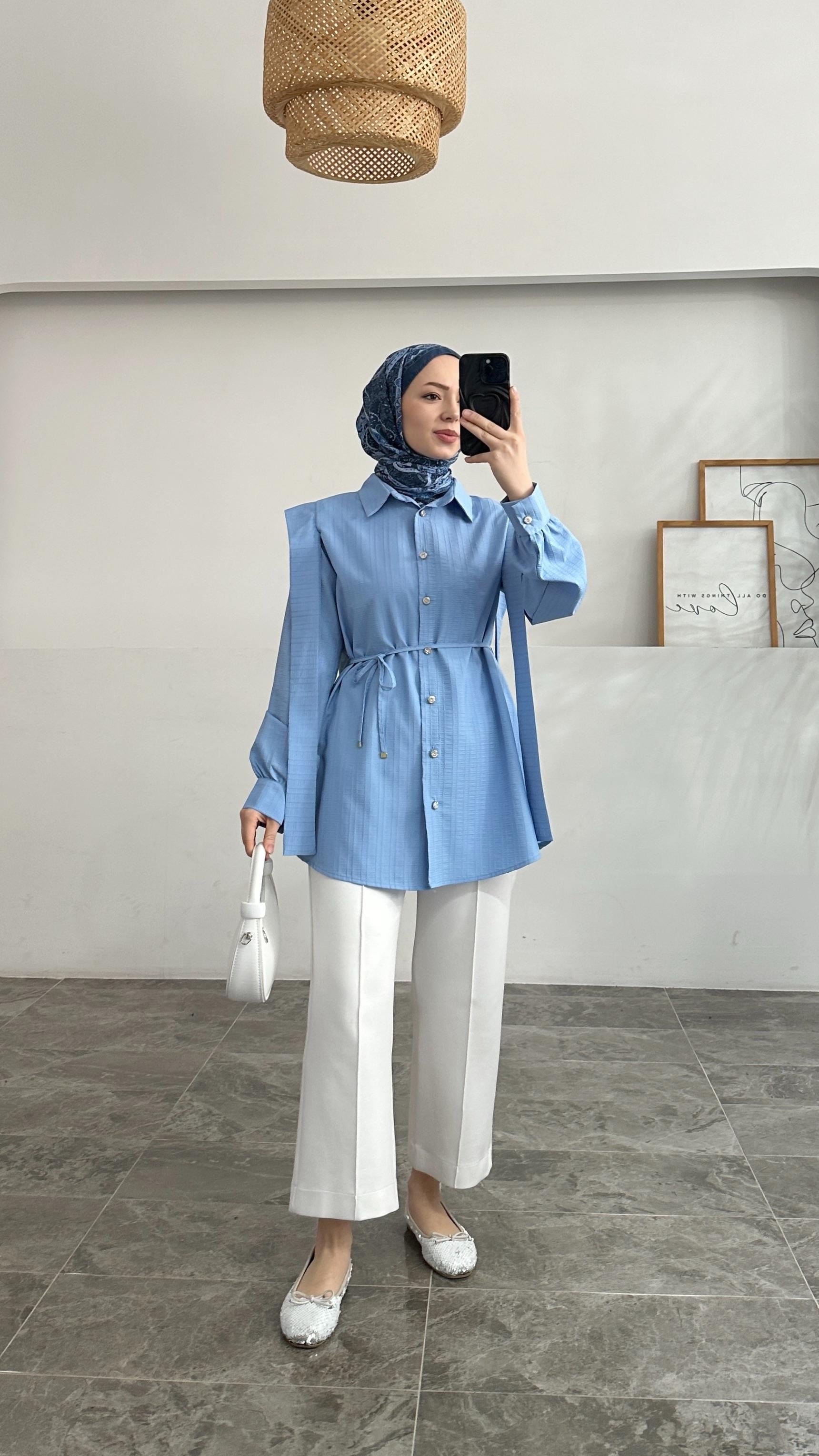 Ava Tasarım Mavi Gömlek