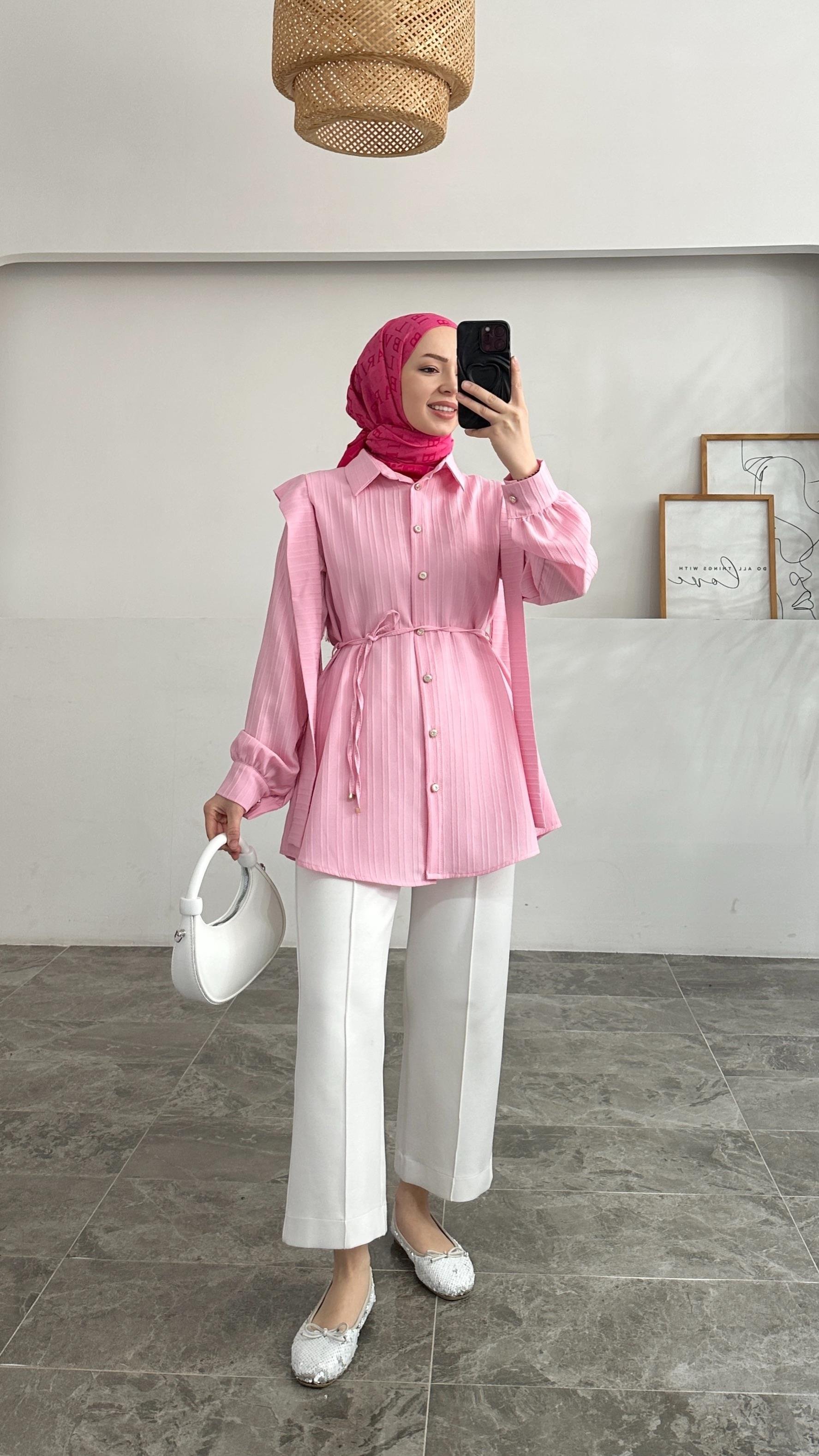 Ava Tasarım Pembe Gömlek