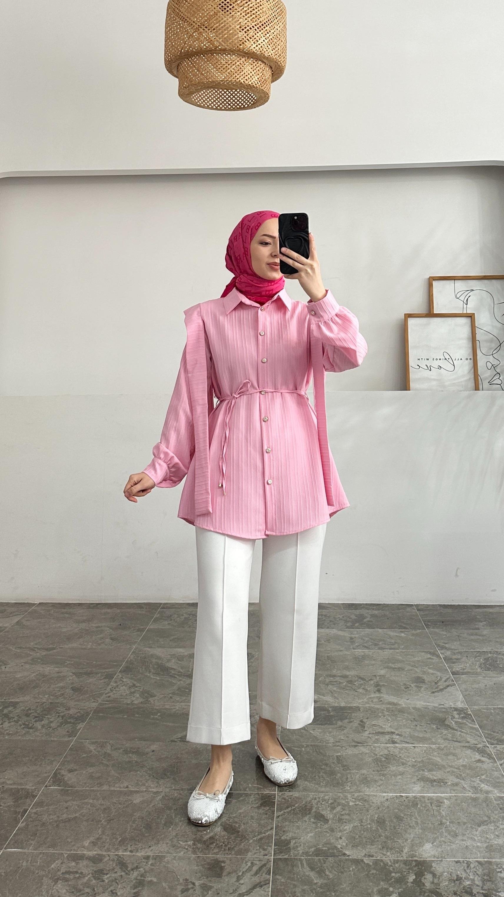 Ava Tasarım Pembe Gömlek