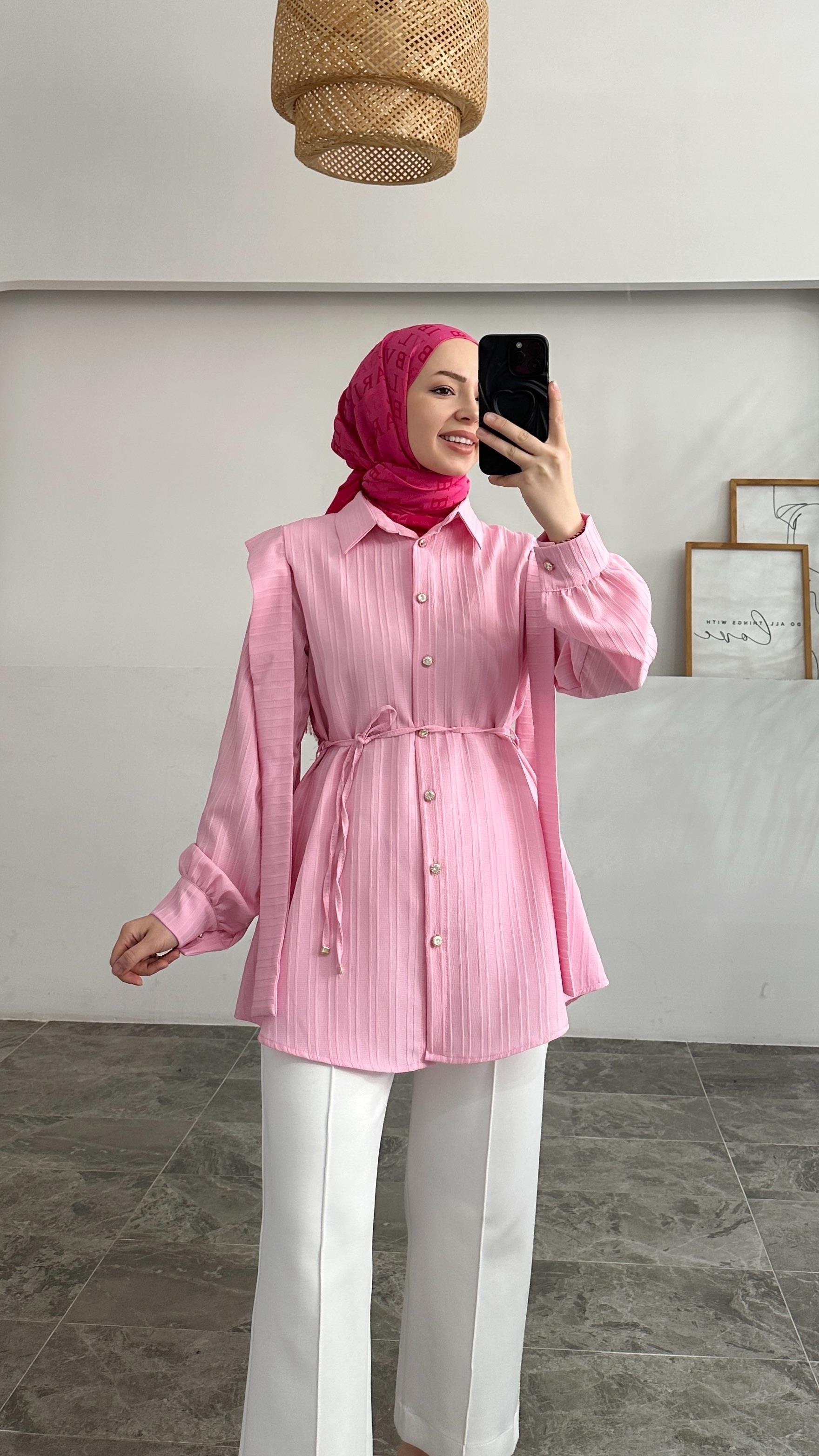 Ava Tasarım Pembe Gömlek