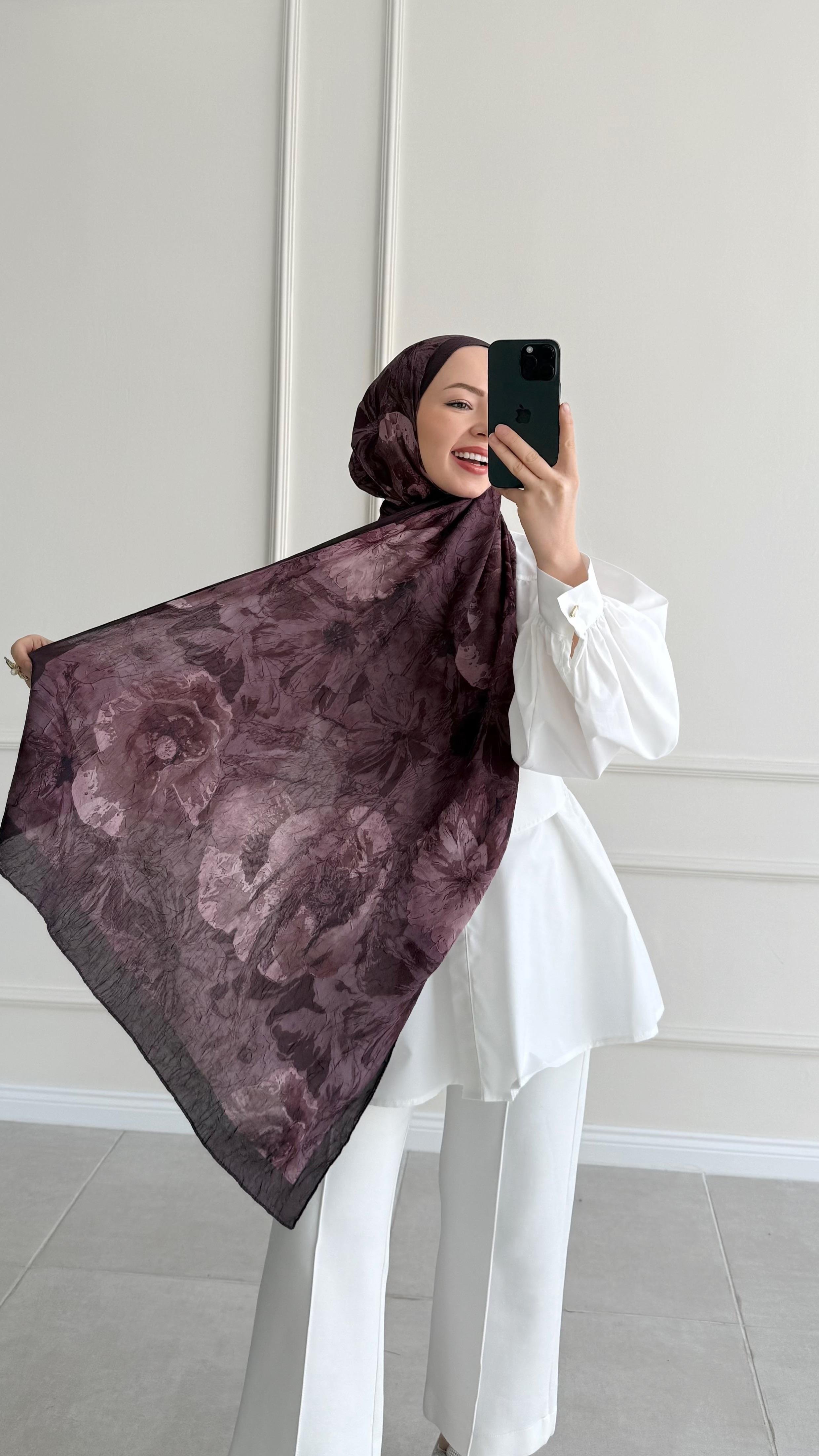 Bambu 12 Koyu Mürdüm Şal 