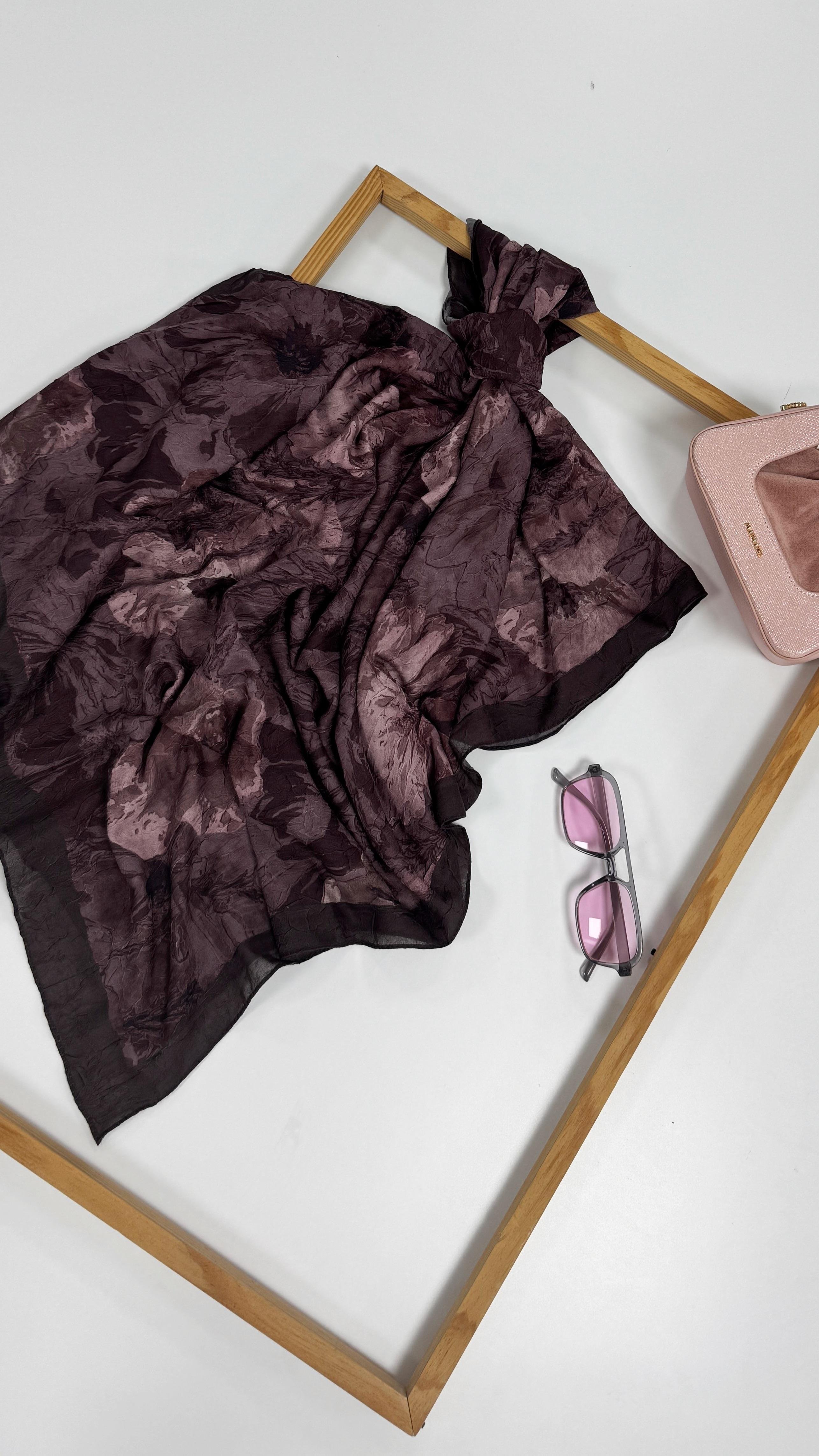 Bambu 12 Koyu Mürdüm Şal 