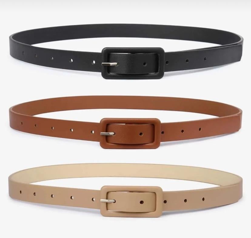 Basic Kare Siyah Kadın Kemeri