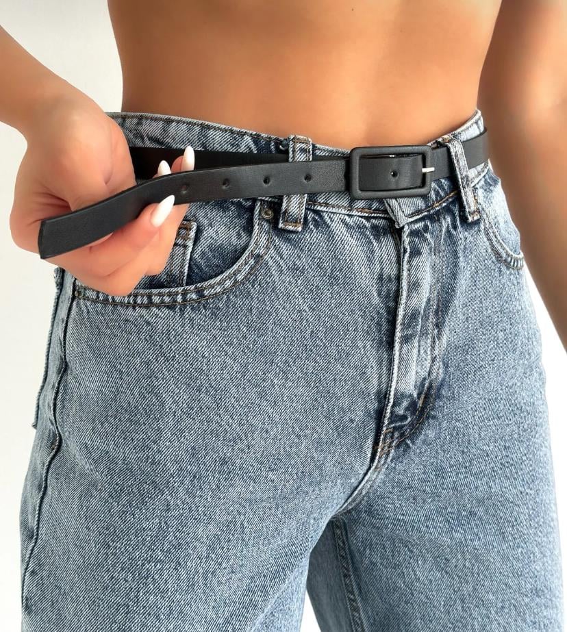 Basic Kare Siyah Kadın Kemeri