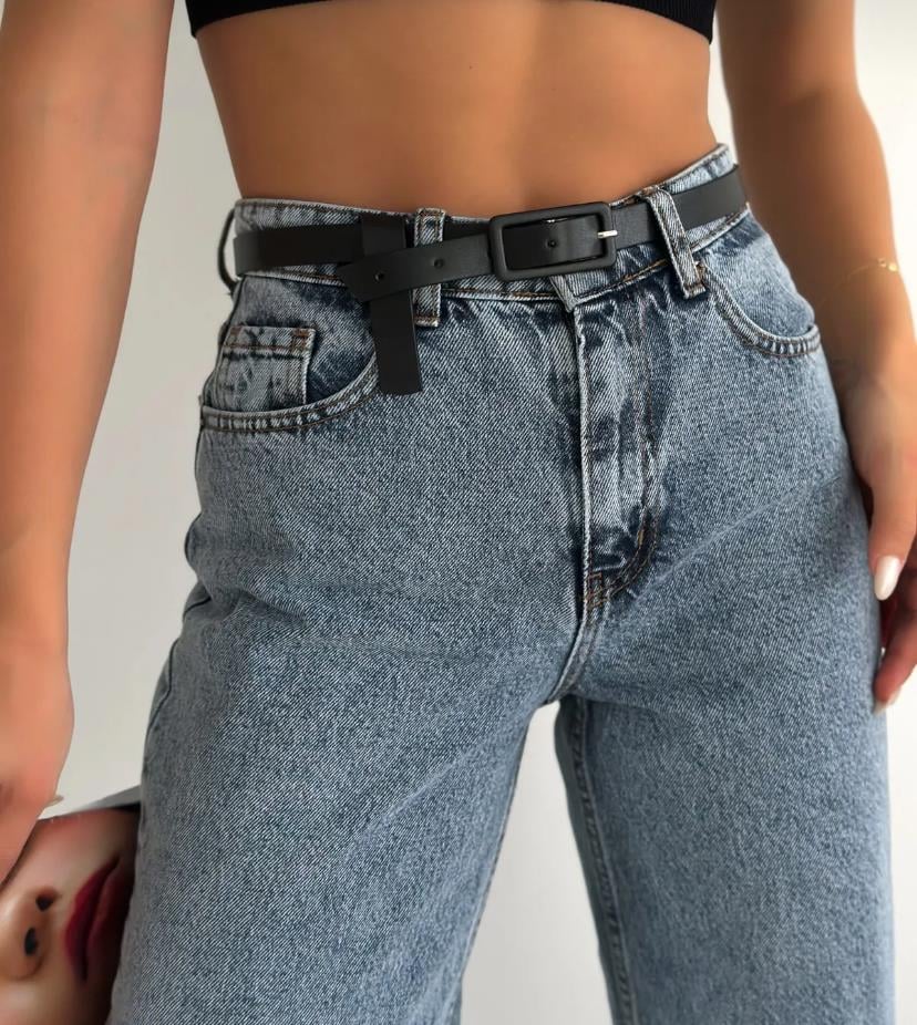 Basic Kare Siyah Kadın Kemeri