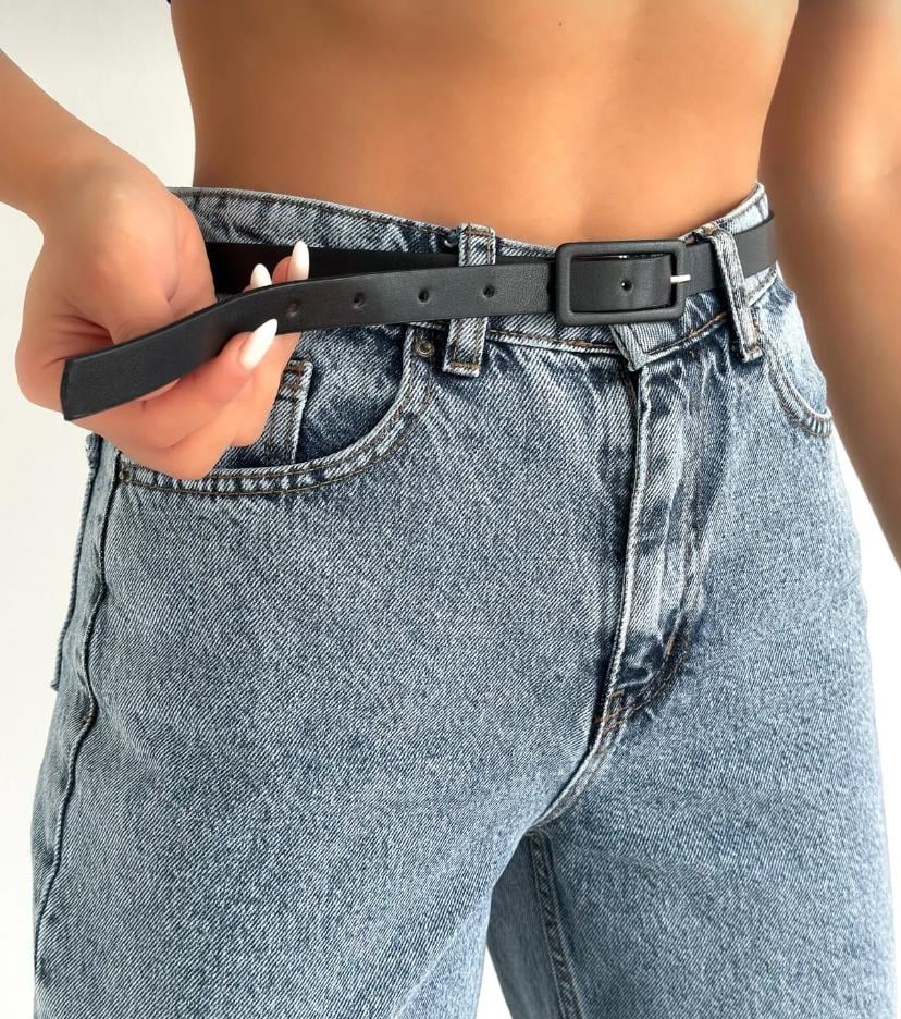 Basic Kare Siyah Kadın Kemeri