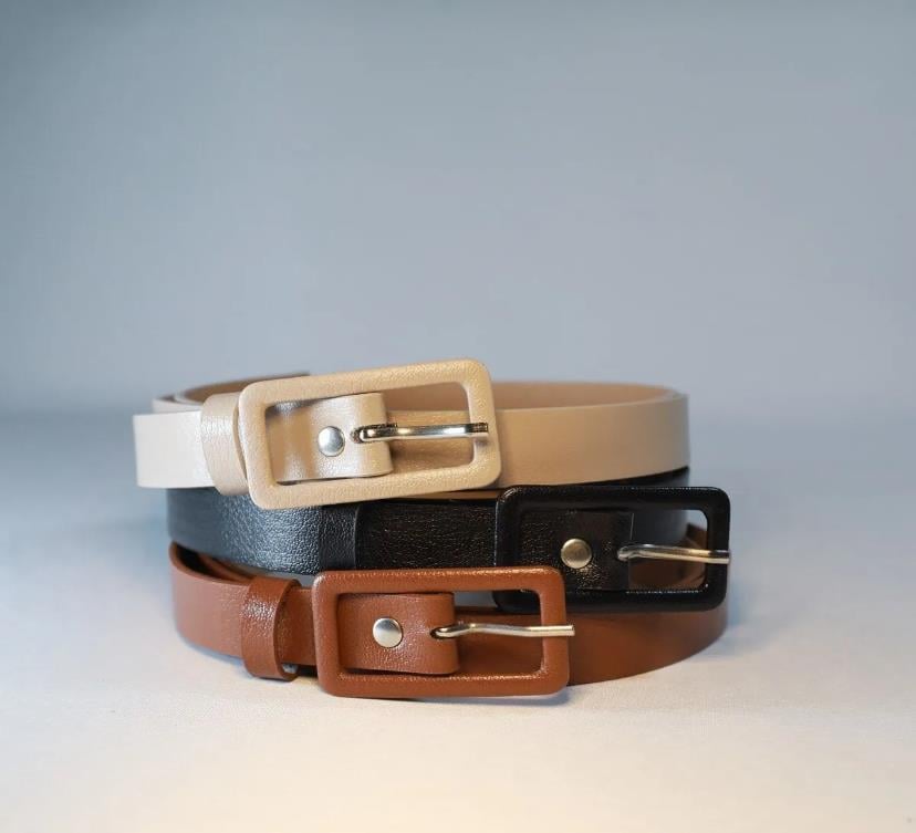 Basic Kare Siyah Kadın Kemeri