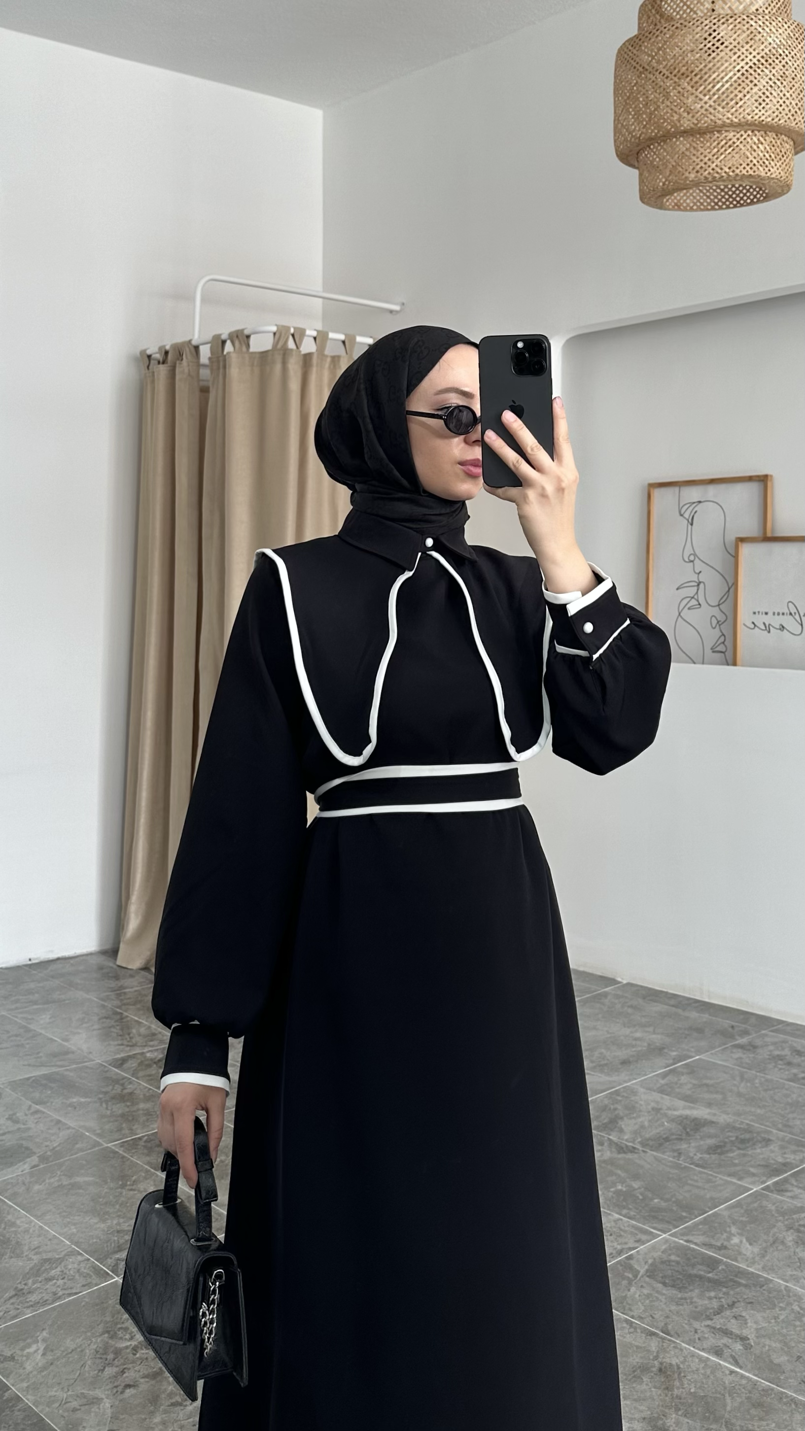 Blaam Siyah Beyaz Yakalı Elbise